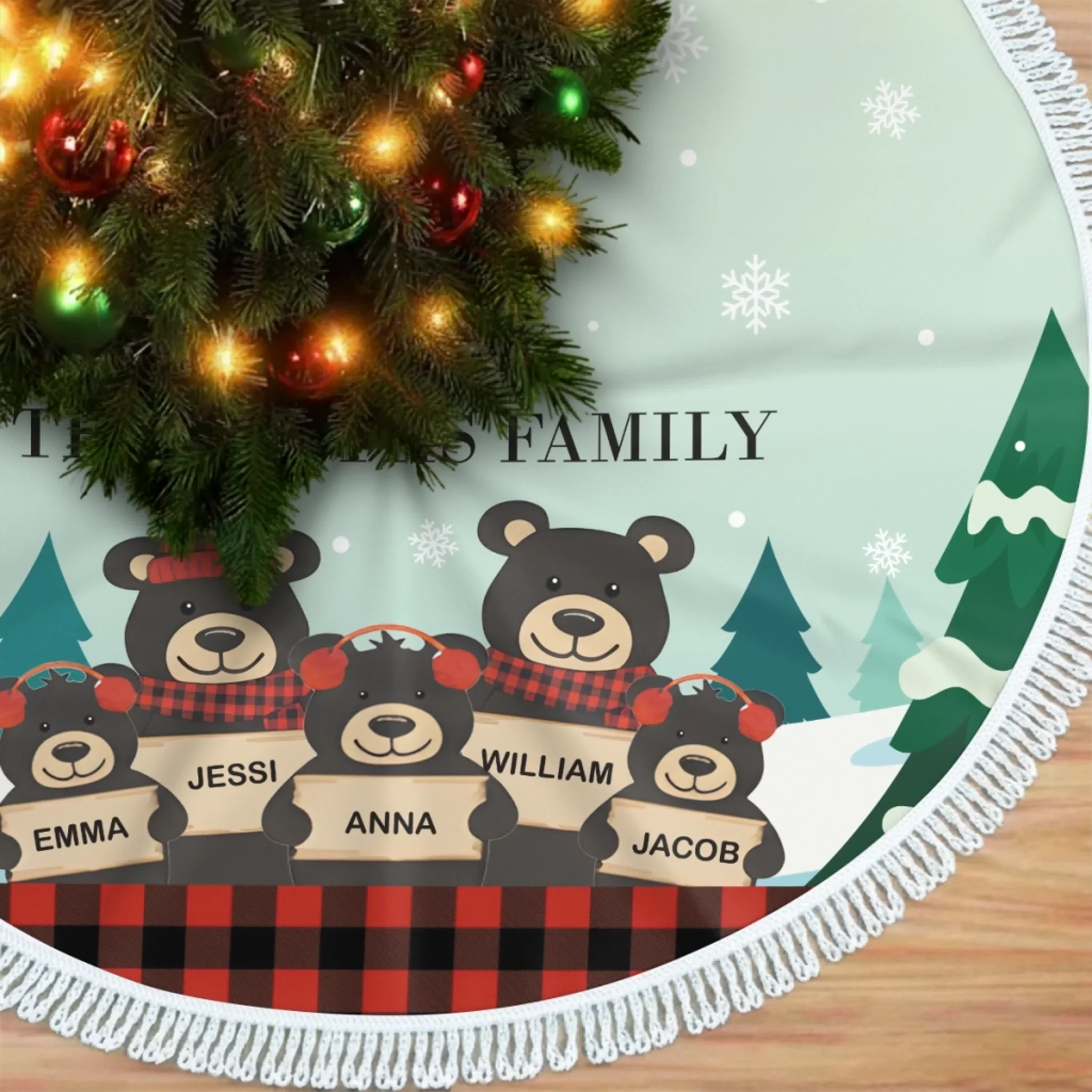 Custom Tree Skirt - Personalized Christmas Birthday Gifts For Mom, Dad, Brother, Sister, Kids - Love Looking Back - Robaser