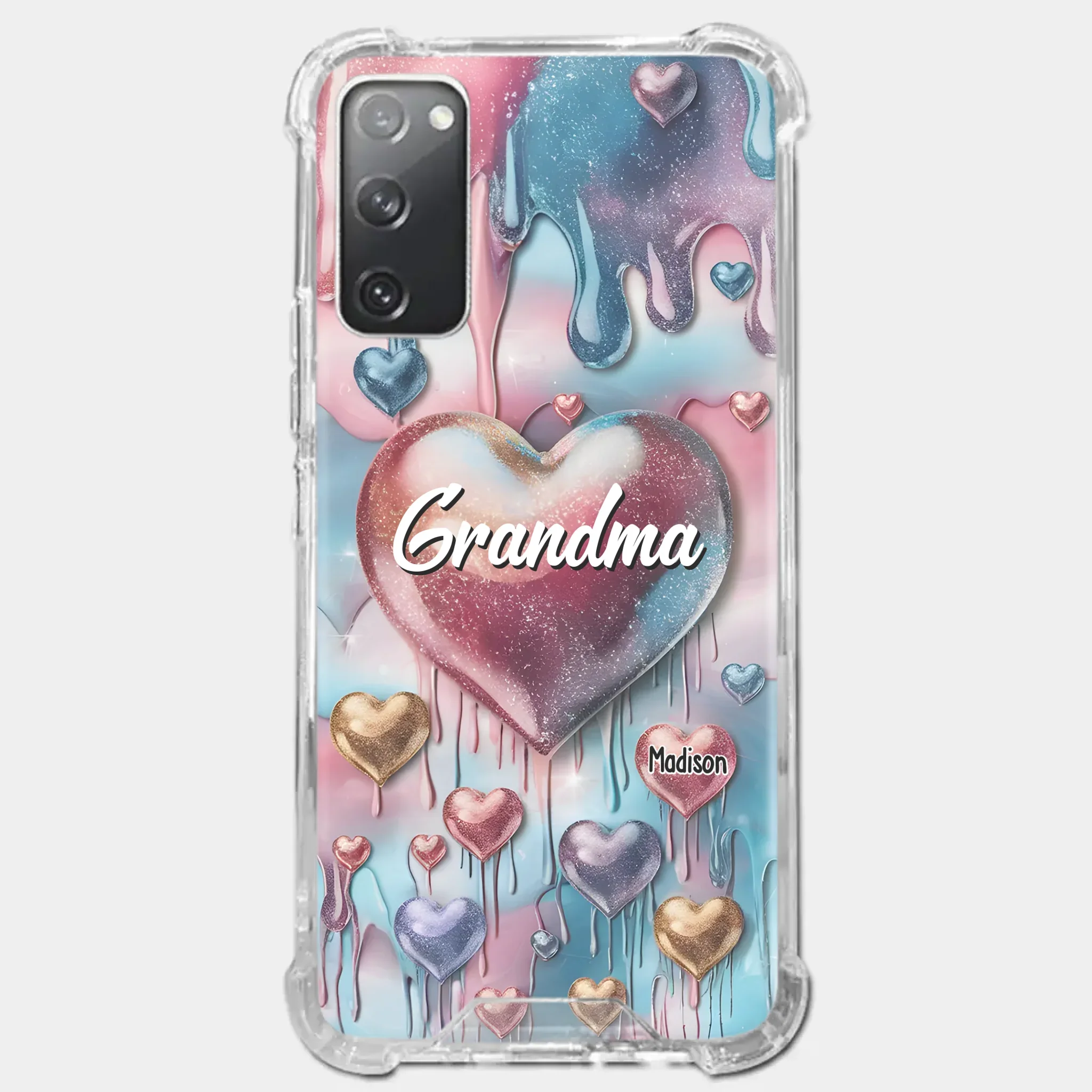 Forever In Grandmother's Heart - Family Personalized Custom 3D Inflated Effect Printed Clear Phone Case - Gift For Mom, Grandma - Robaser