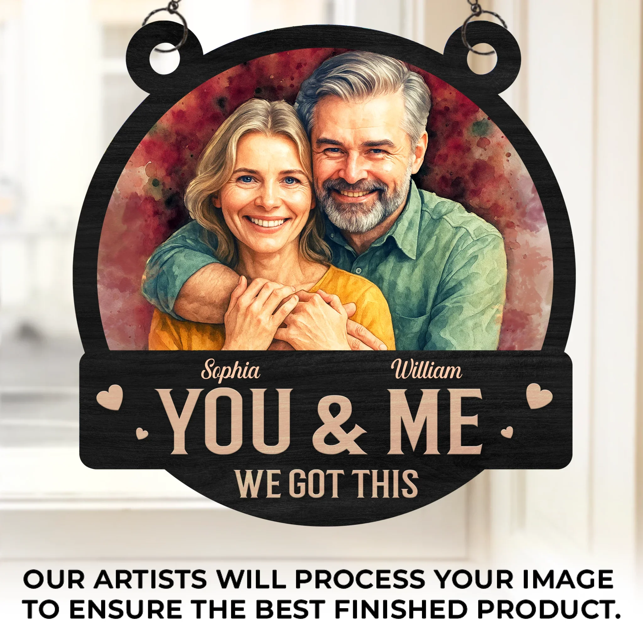 Custom Photo Window Hanging Suncatcher Ornament - Personalized Anniversary Wedding Gifts For Husband And Wife, Him And Her - Every Part Of Me Loves You - Robaser