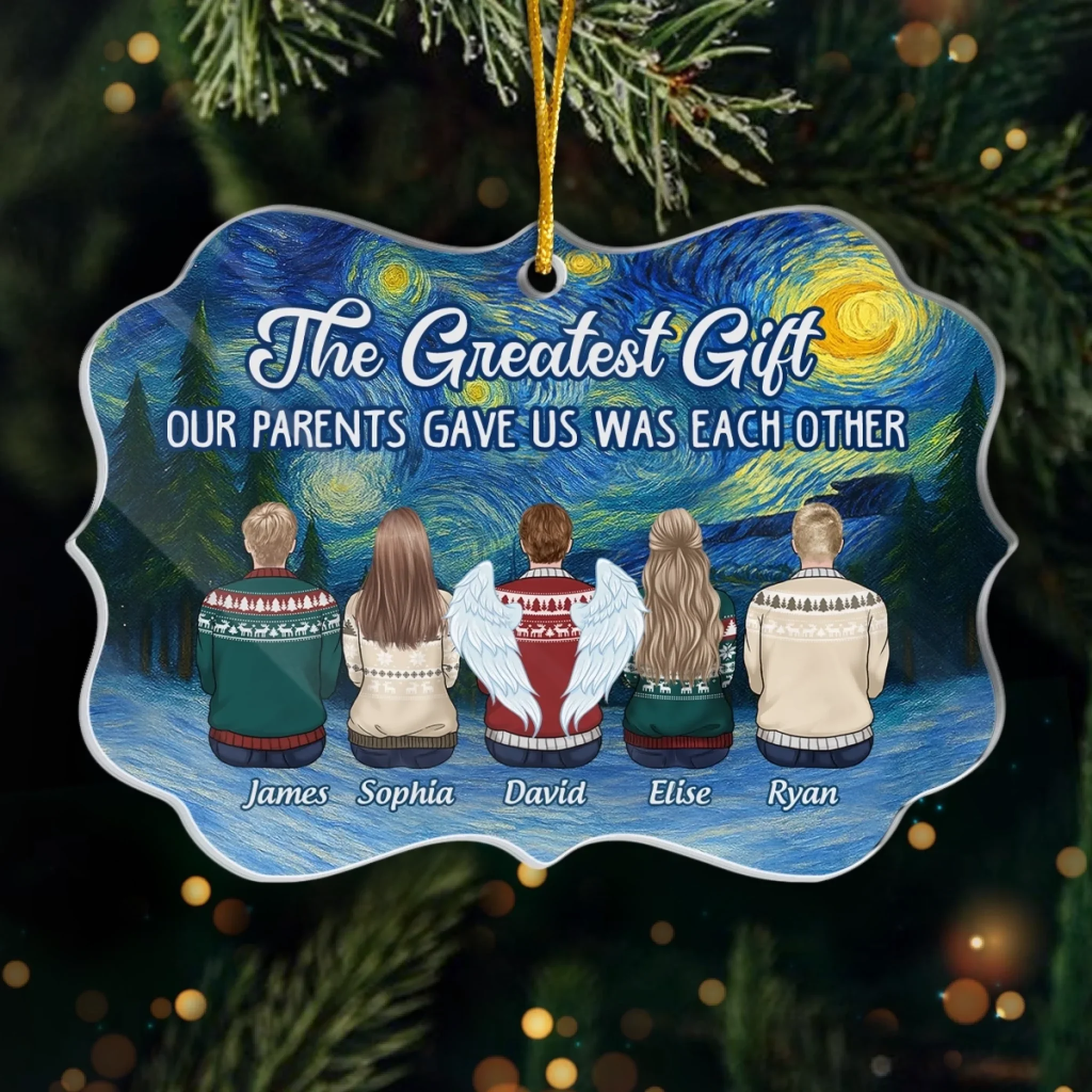 Custom Benelux Shaped Acrylic Ornament - Personalized Christmas Birthday Gifts For Brother, Sister - Family Forever - Robaser