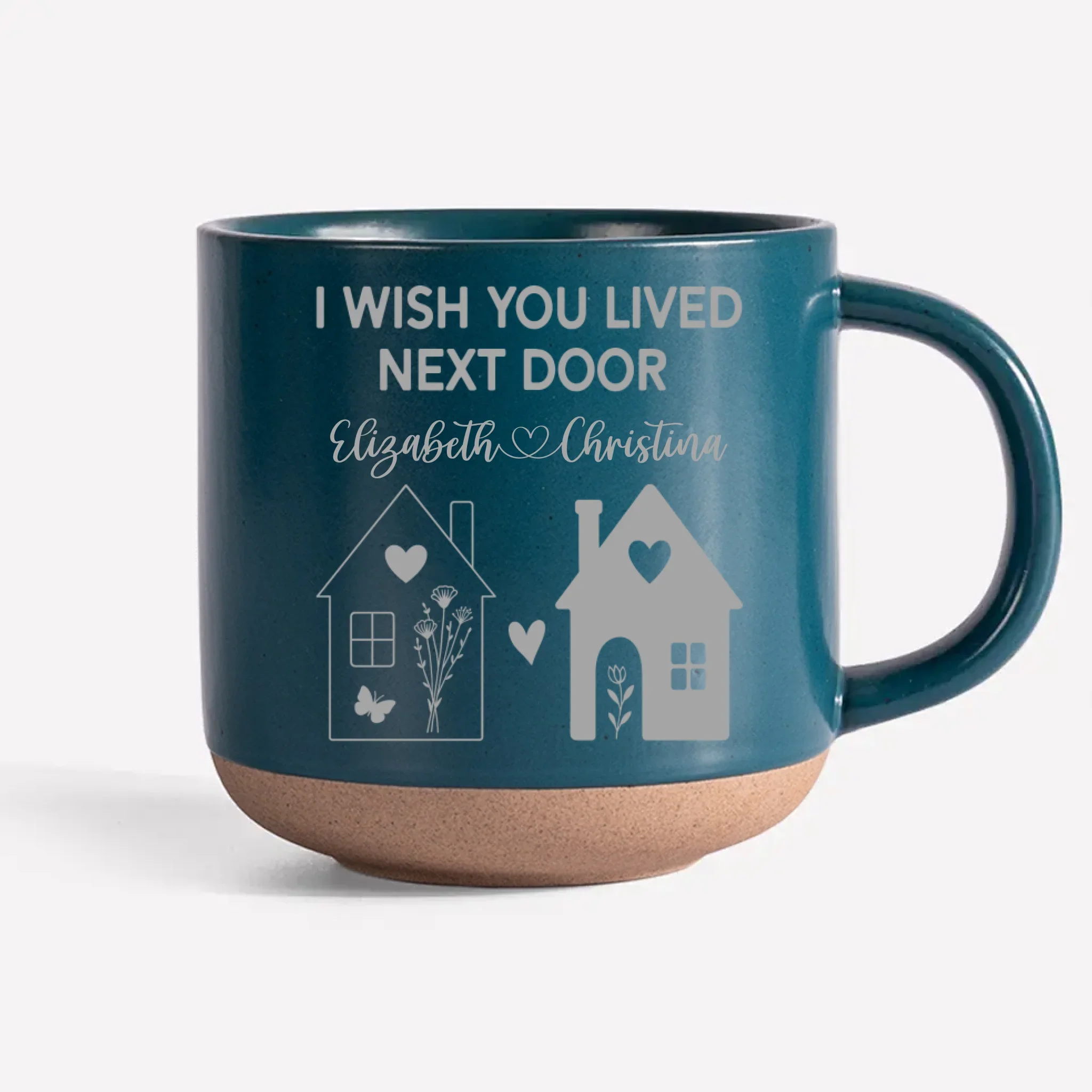 Custom Pottery Mug -Personalized Best Friend Birthday Gifts For Women, Besties, Sisters, BFF - No Distance Too Far For Us - Robaser