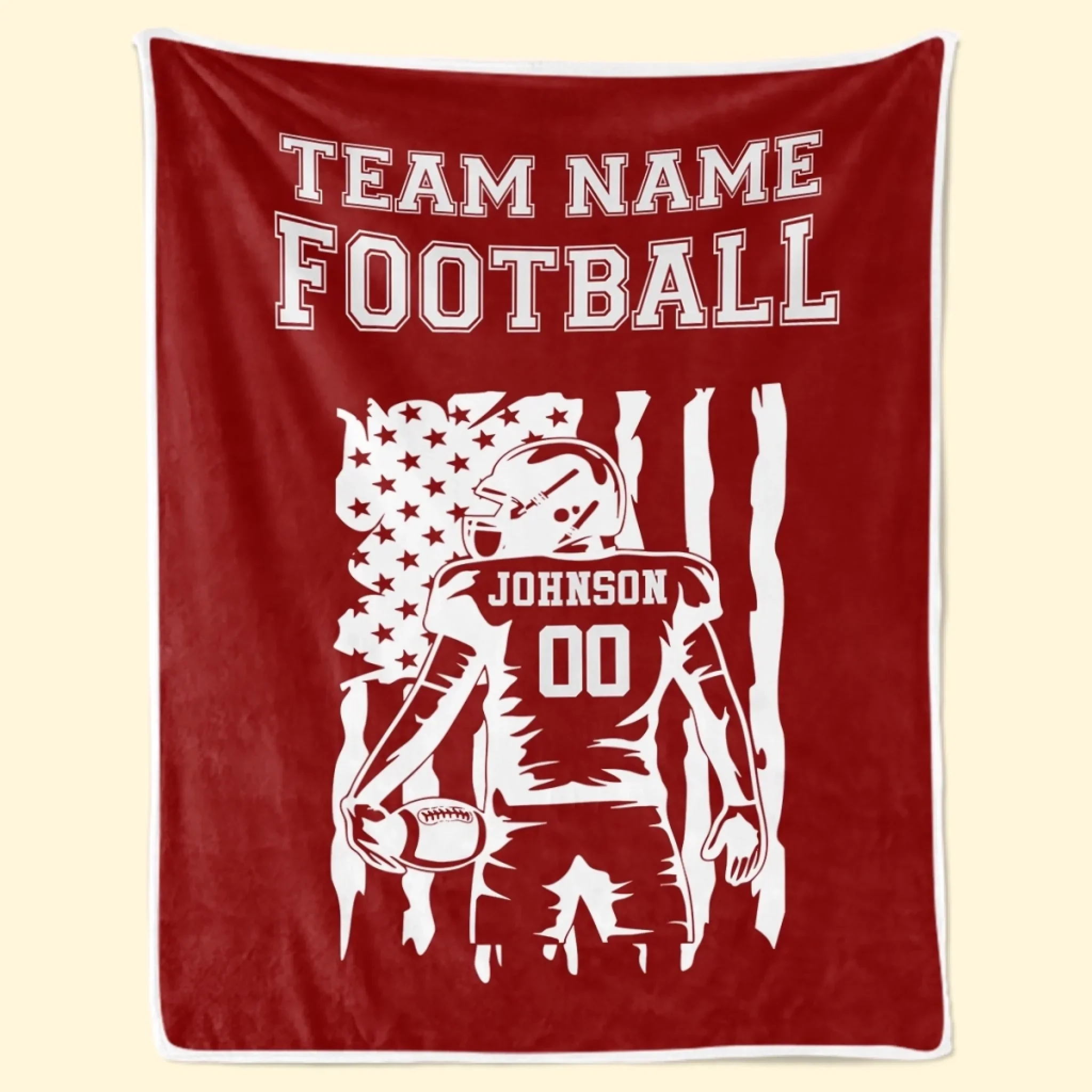 Custom American Football Blanket - Personalized Gift For Birthday, Football Football Lovers, NFL Fans, Sport Lovers, Senior Graduation Gift - Team Name with Flag - Robaser