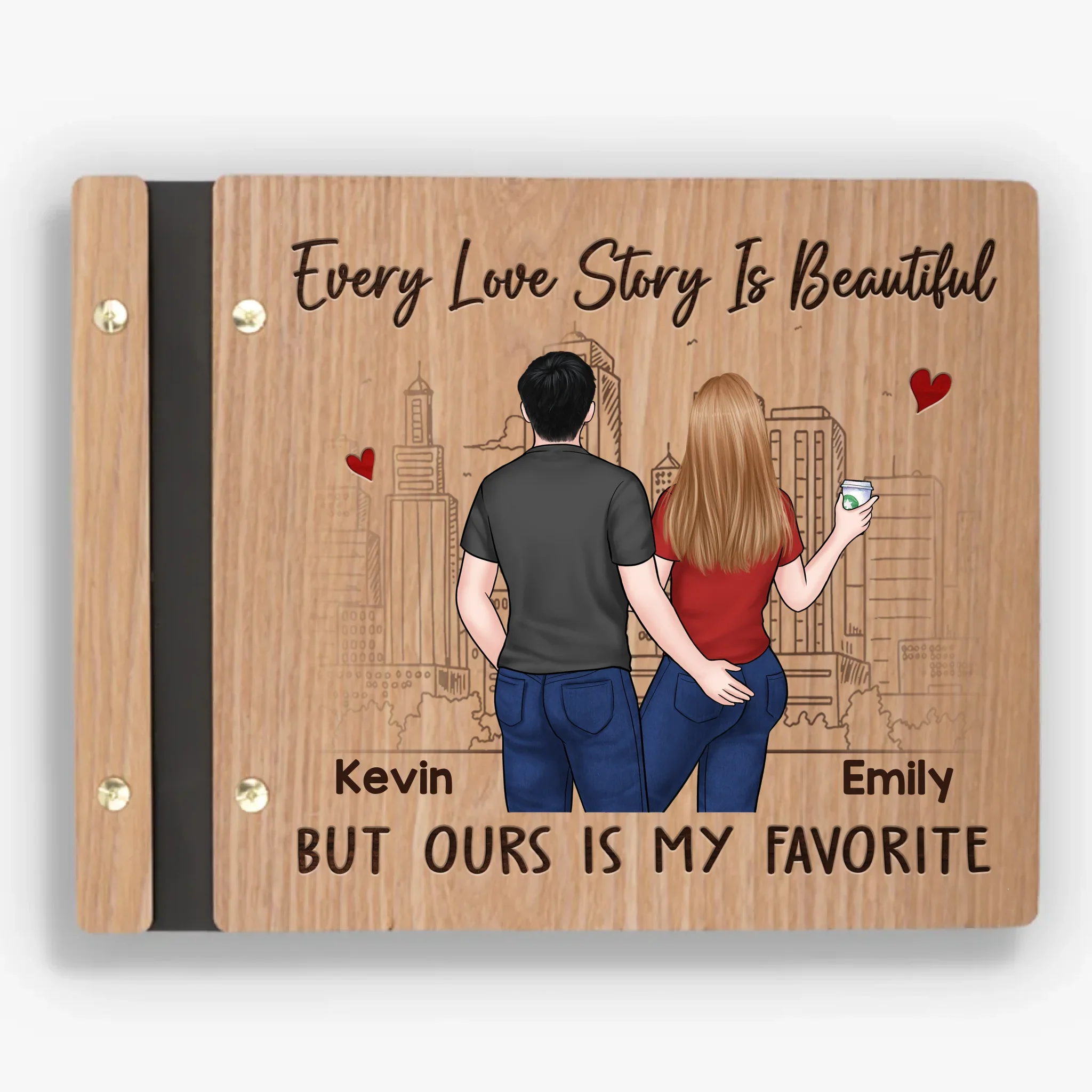 Custom Wooden Scrapbook - Personalized Anniversary Wedding Gifts For Husband And Wife, Him And Her - Together Is Our Favorite Place To Be - Robaser