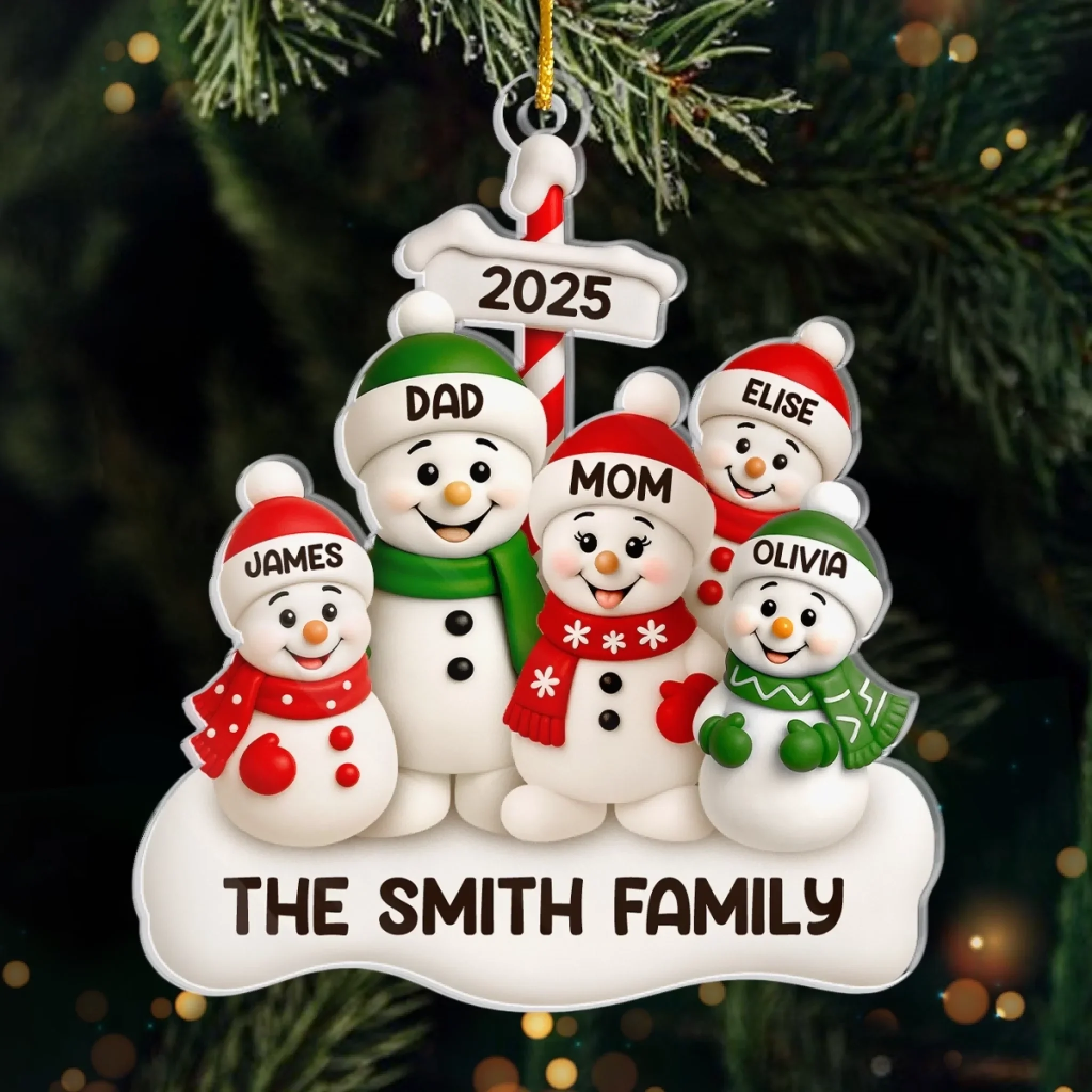 Custom Acrylic Ornament - Personalized Christmas Birthday Gifts For Mom, Dad, Kids - Together In The Snow - Robaser