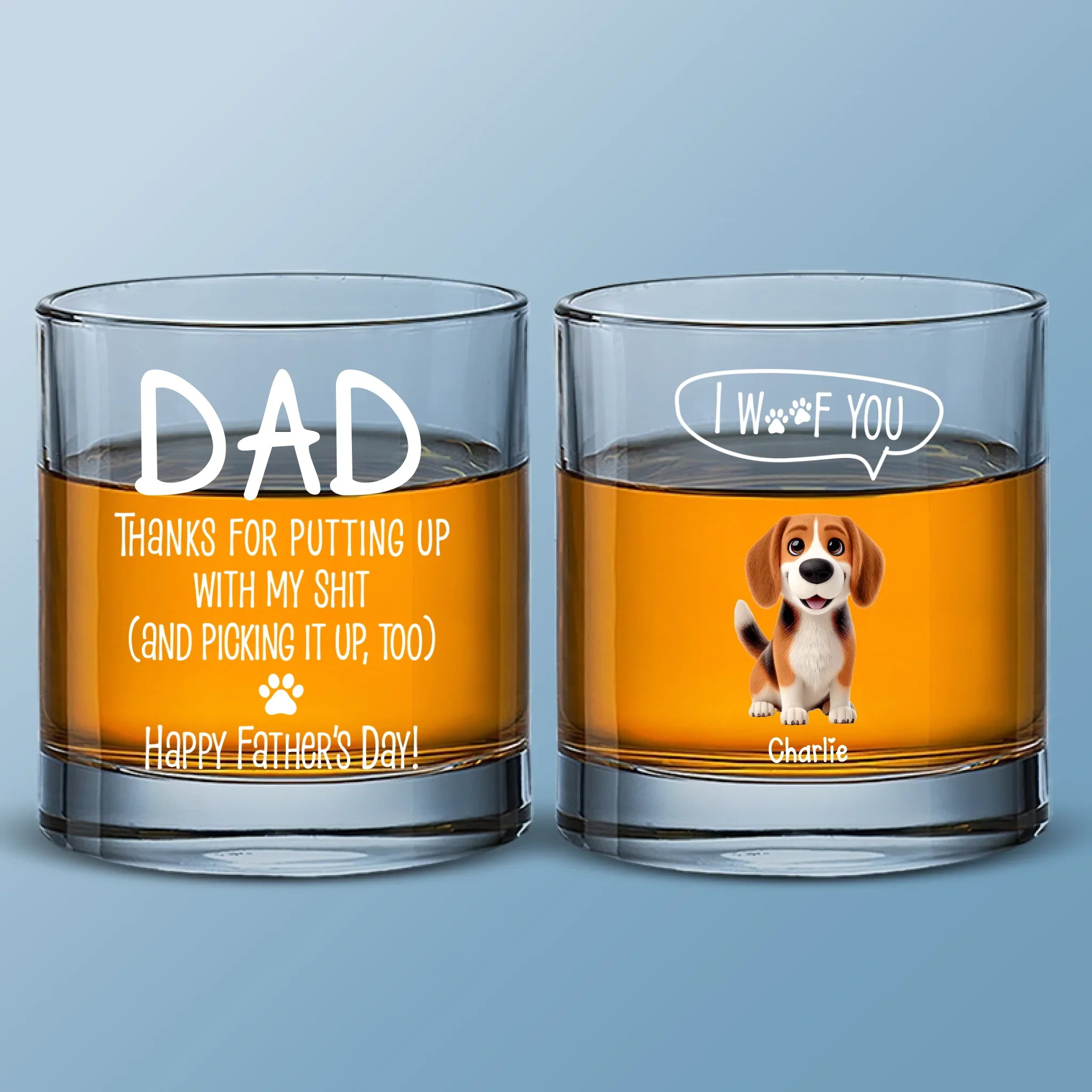 Happy Father  s Day To My Treat Dealer - Dog Personalized Custom Whiskey Glass - Father's Day, Gift For Pet Owners, Pet Lovers - Robaser