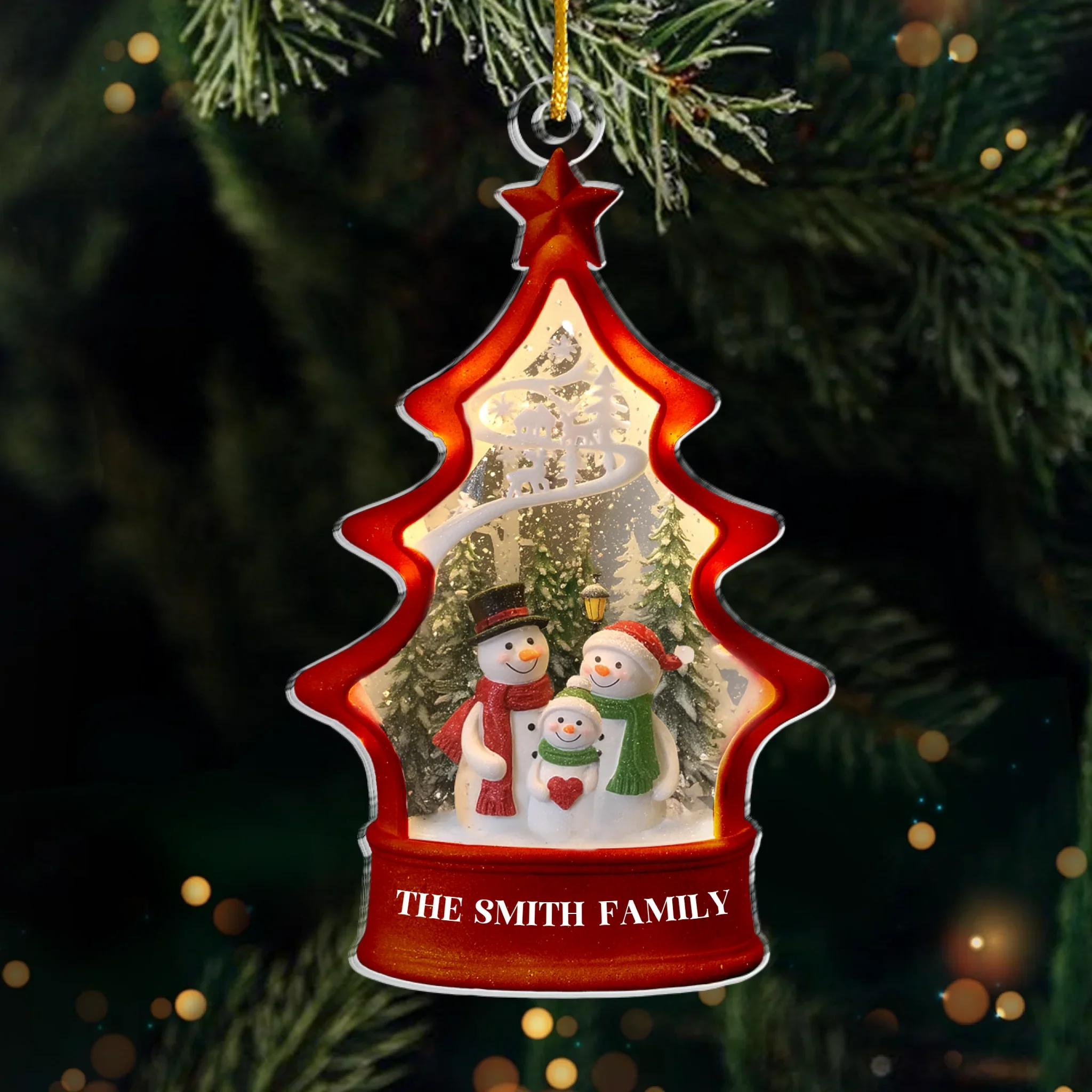 Custom Acrylic Ornament - Personalized Christmas Birthday Gifts For Mom, Dad, Kids - Frosty Fun And Warm Hearts - Robaser