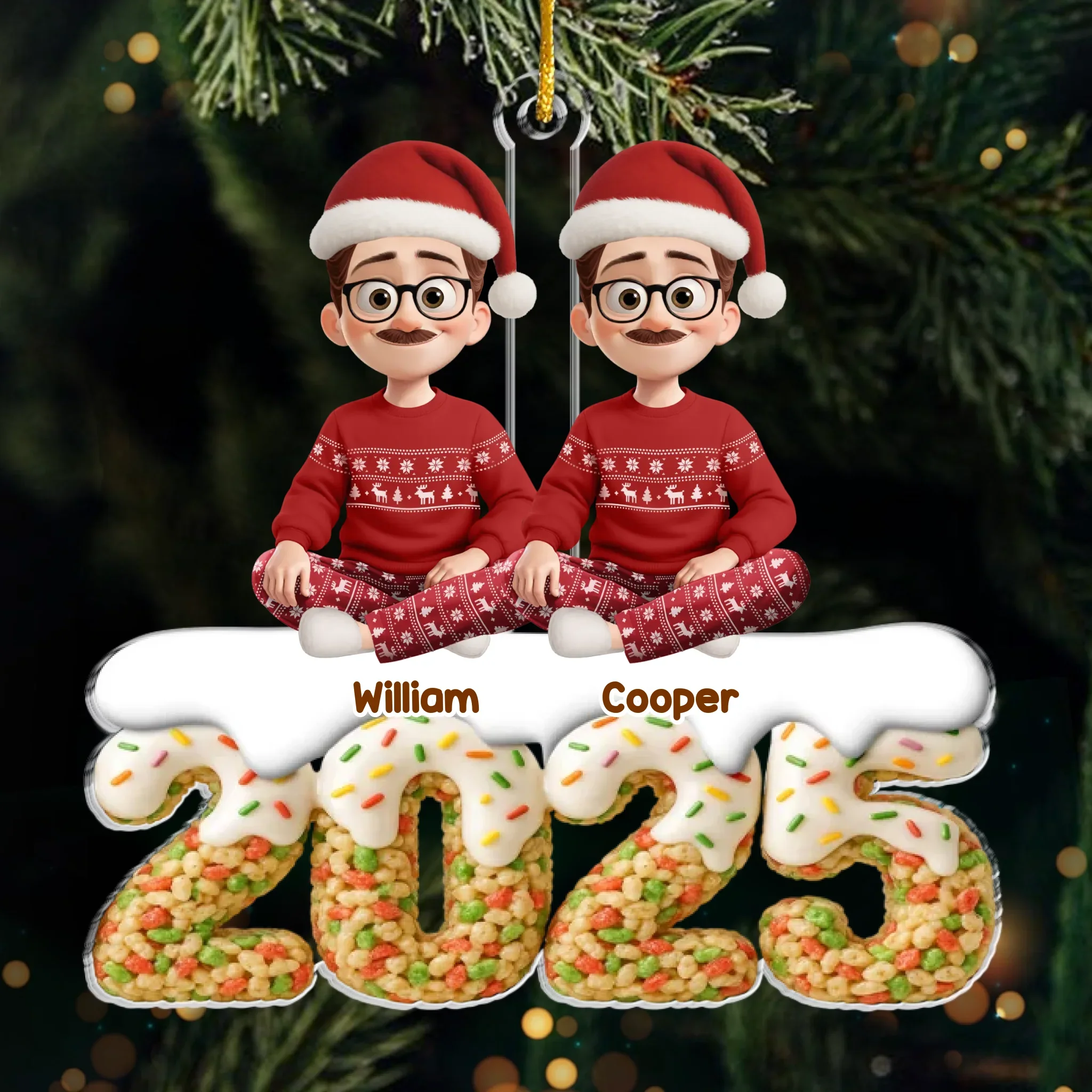 Custom Acrylic Ornament - Personalized Christmas Birthday Gifts For Family, Dog Cat Lovers - Joyful Memories - Robaser