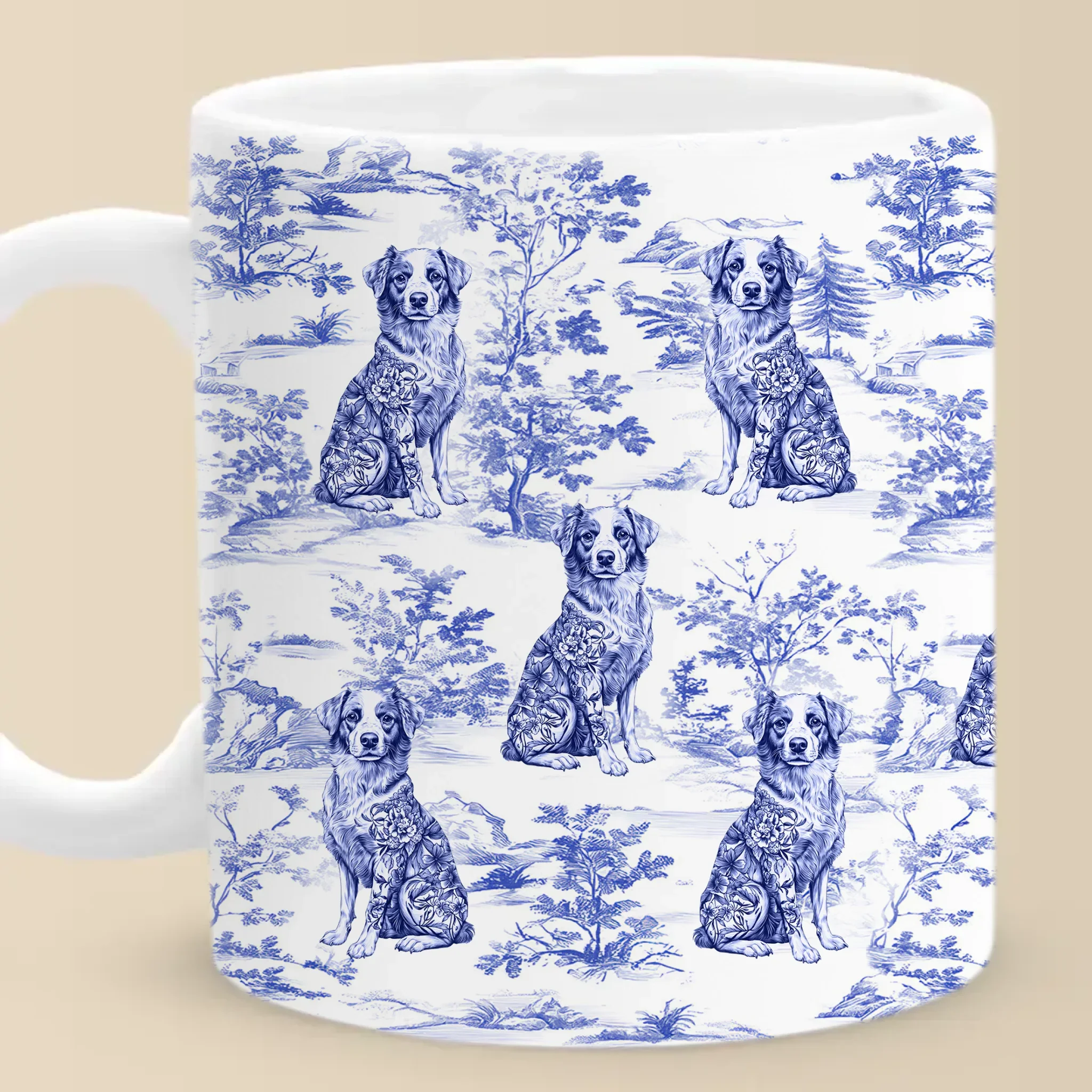 Custom Mug - Personalized Birthday Gifts For Dog Lovers, Dog Dad And Mom - Sip In Style, Bark In Blue - Robaser