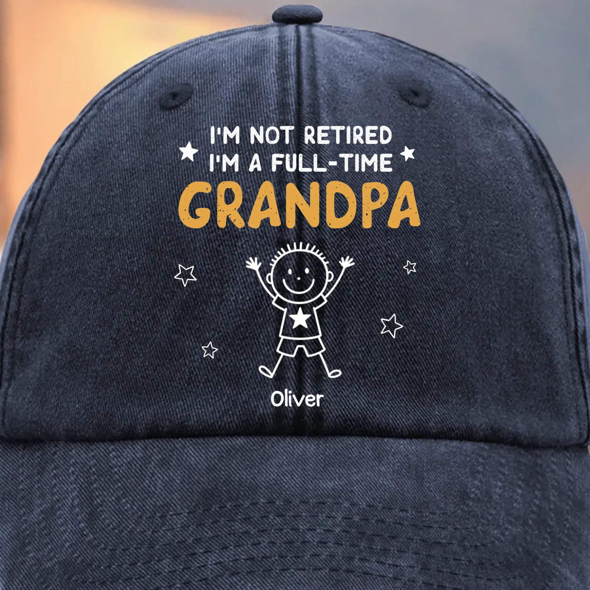 Custom Vintage Washed Denim Baseball Cap - Personalized Birthday Gifts For Dad, Grandpa - Your Love Leads Our Journey - Robaser