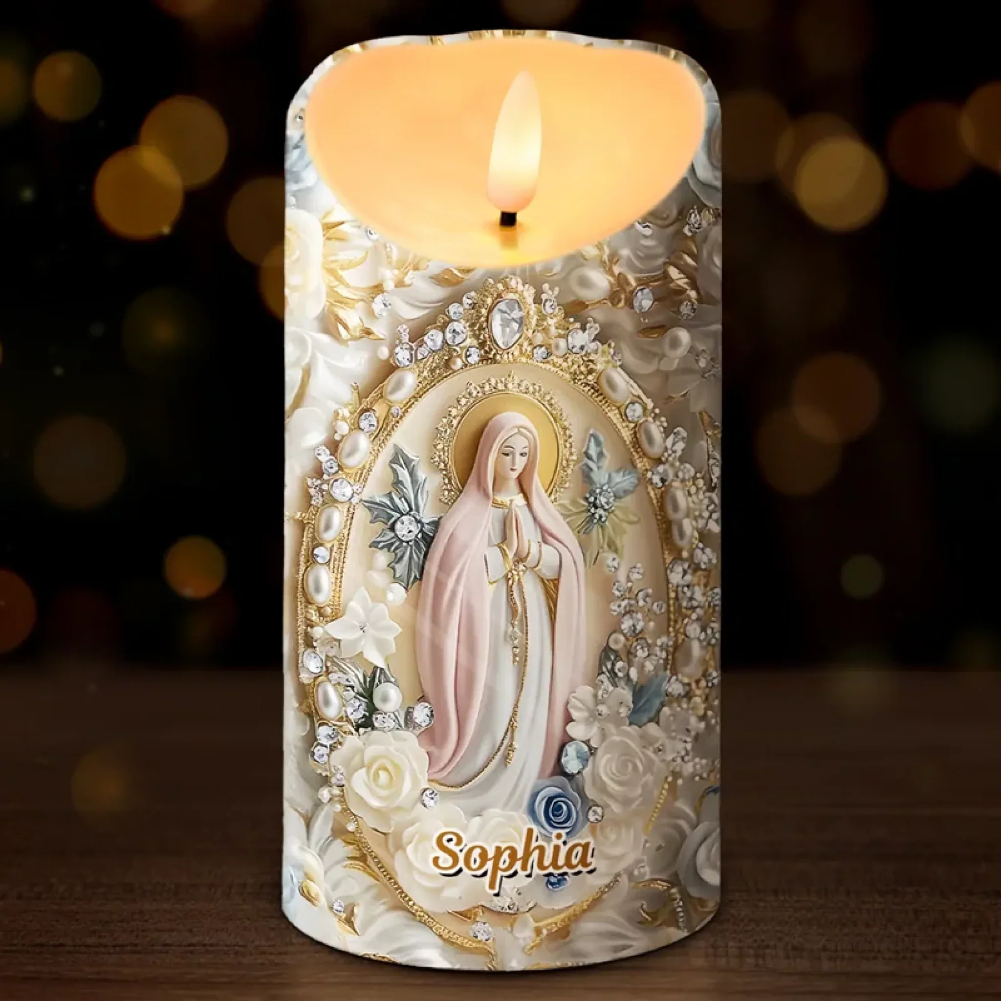 Let Your Light Shine - Family Personalized Custom 3D Inflated Effect Printed LED Candle - Gift For Yourself, Best Friends, Siblings, Family Members - Robaser