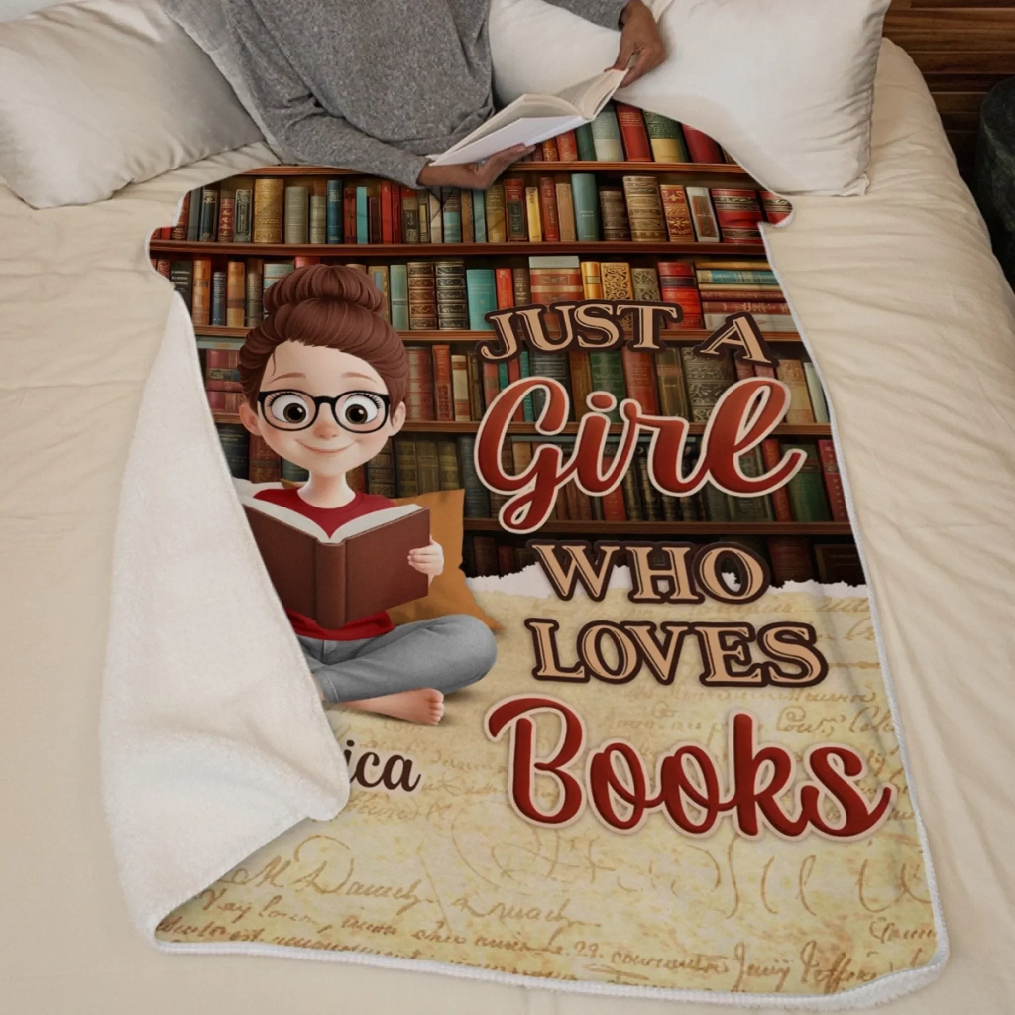Custom Blanket - Personalized Bookish Gifts For Book Lovers, Bookworms, Readers - Book Blanket Bliss - Robaser