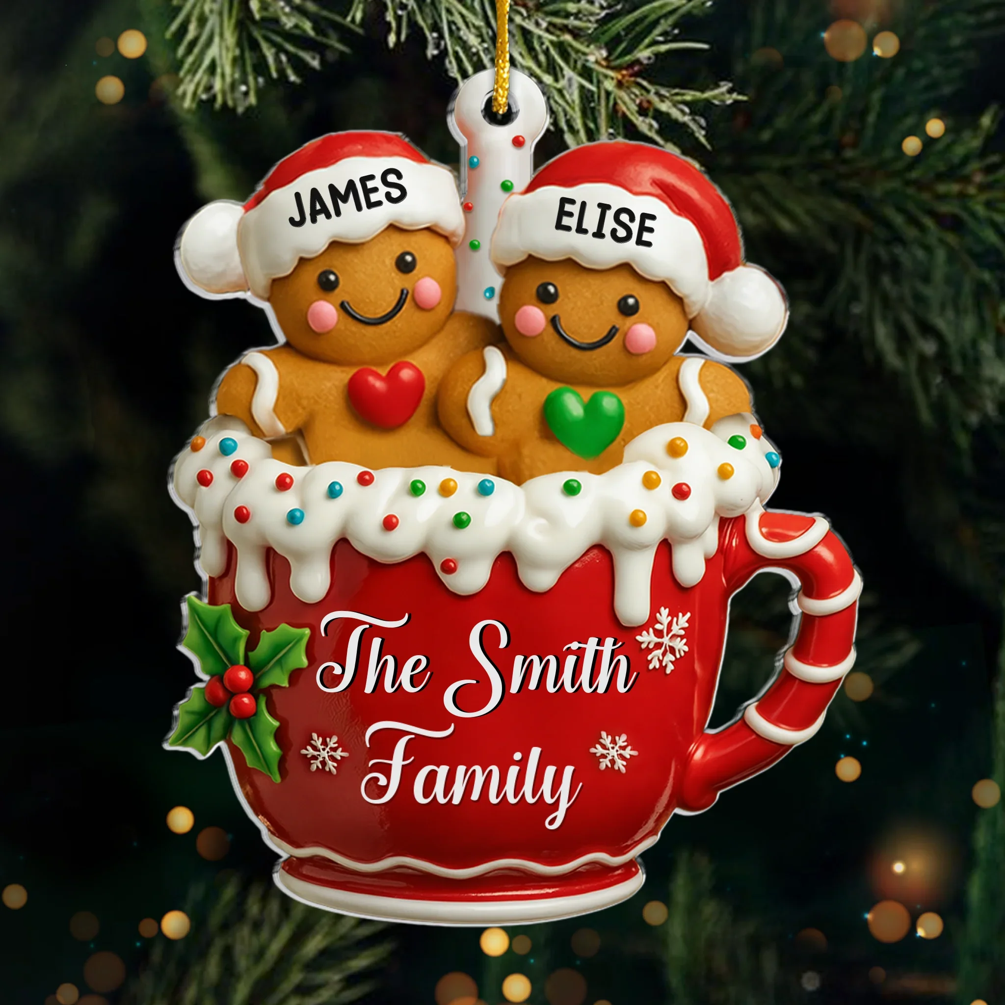 Custom Acrylic Ornament - Personalized Christmas Birthday Gifts For Mom, Dad, Kids - Sweet Christmas Memories In A Mug - Robaser
