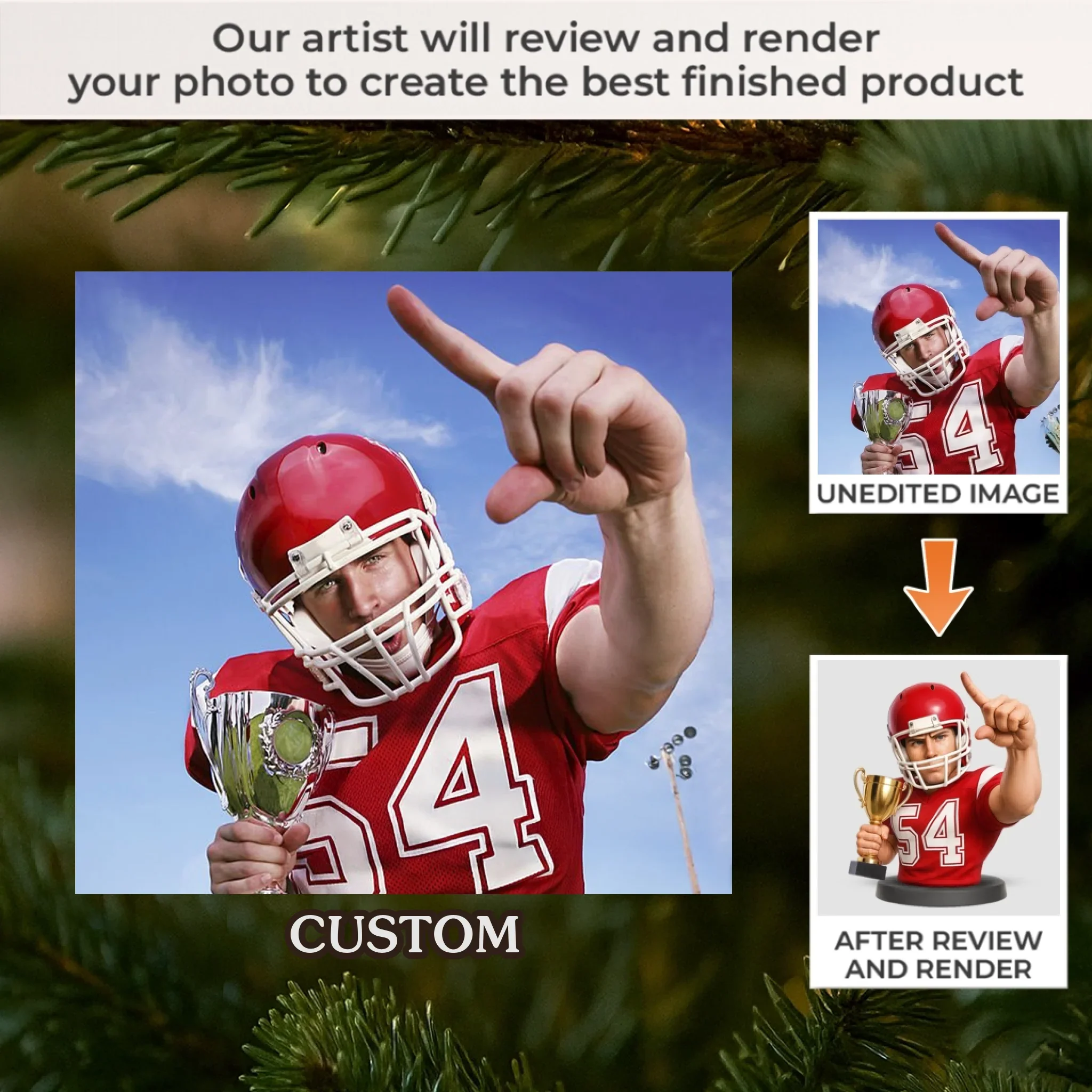 Custom Photo Acrylic Ornament - Personalized Christmas Birthday Sport Gifts For Sports Lovers - Fueling Life Through Power Of Sport - Robaser