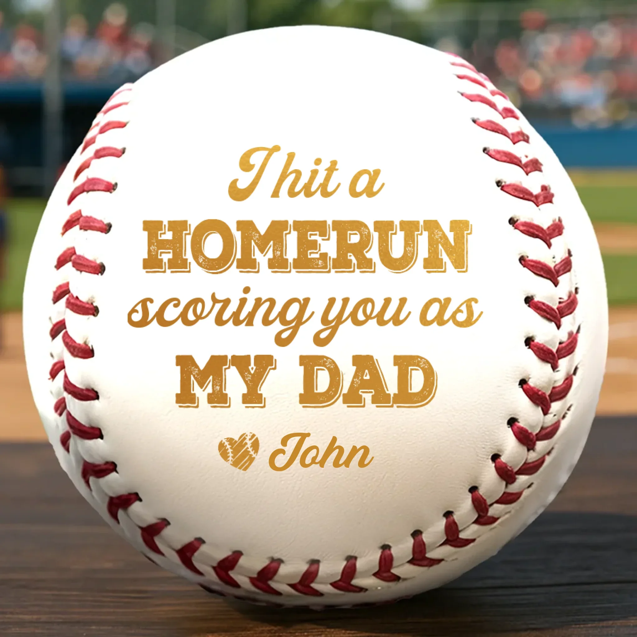 I Hit A Homerun Scoring You As My Dad - Family Personalized Custom Leather Baseball - Father's Day, Gift For Dad, Sport Lovers, Sport Players - Robaser