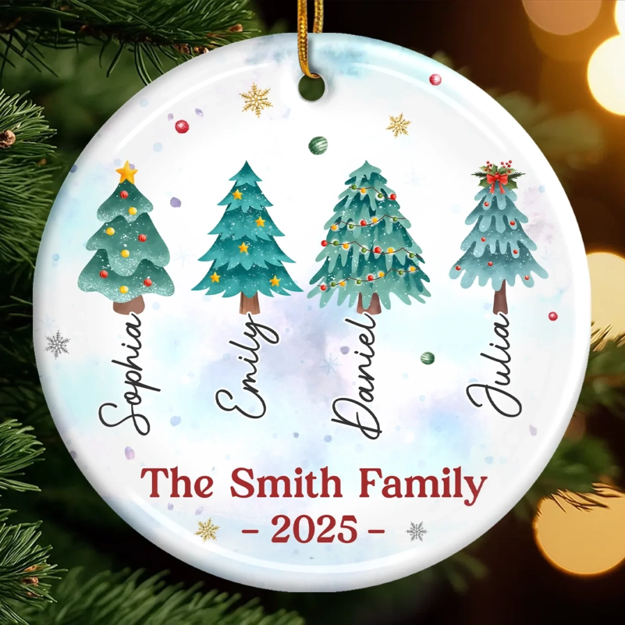 Custom Ceramic Ornament - Personalized Christmas Birthday Gifts For Mom, Dad, Brother, Sister, Kids - Where Love Always Begins - Robaser