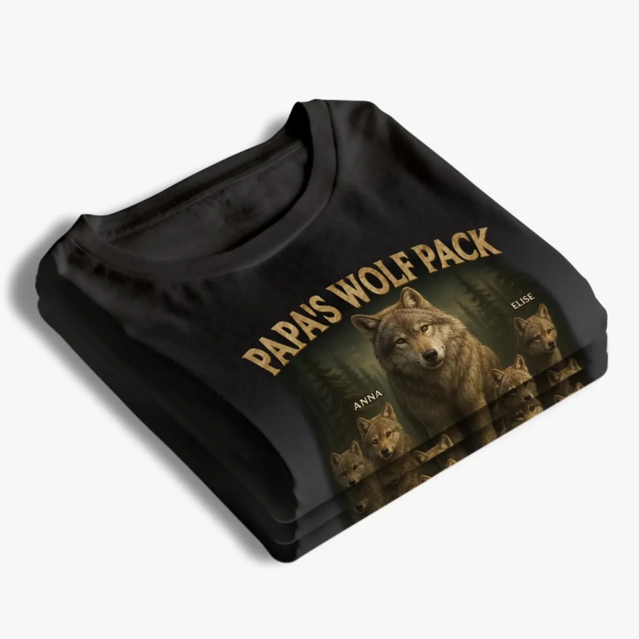 Custom Unisex T-shirt, Premium T-shirt, Hoodie - Personalized Father's Day Birthday Gifts For Dad, Grandpa - Papa  s Wolf Pack - Robaser