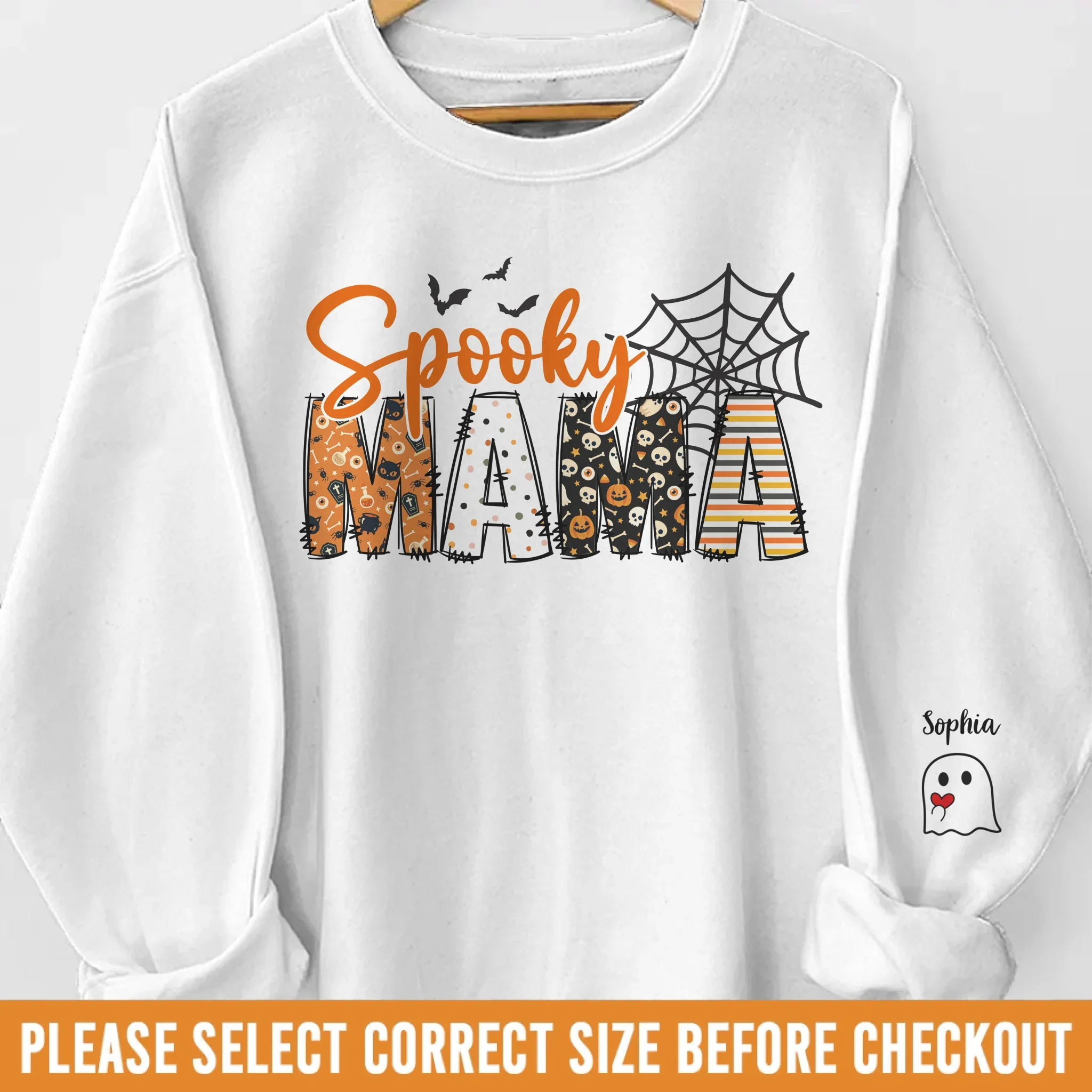 Custom Unisex Sweatshirt, Hoodie With Design On Sleeve - Personalized Halloween Birthday Gifts For Mom, Grandma - Family Together Under Pumpkin Glow - Robaser