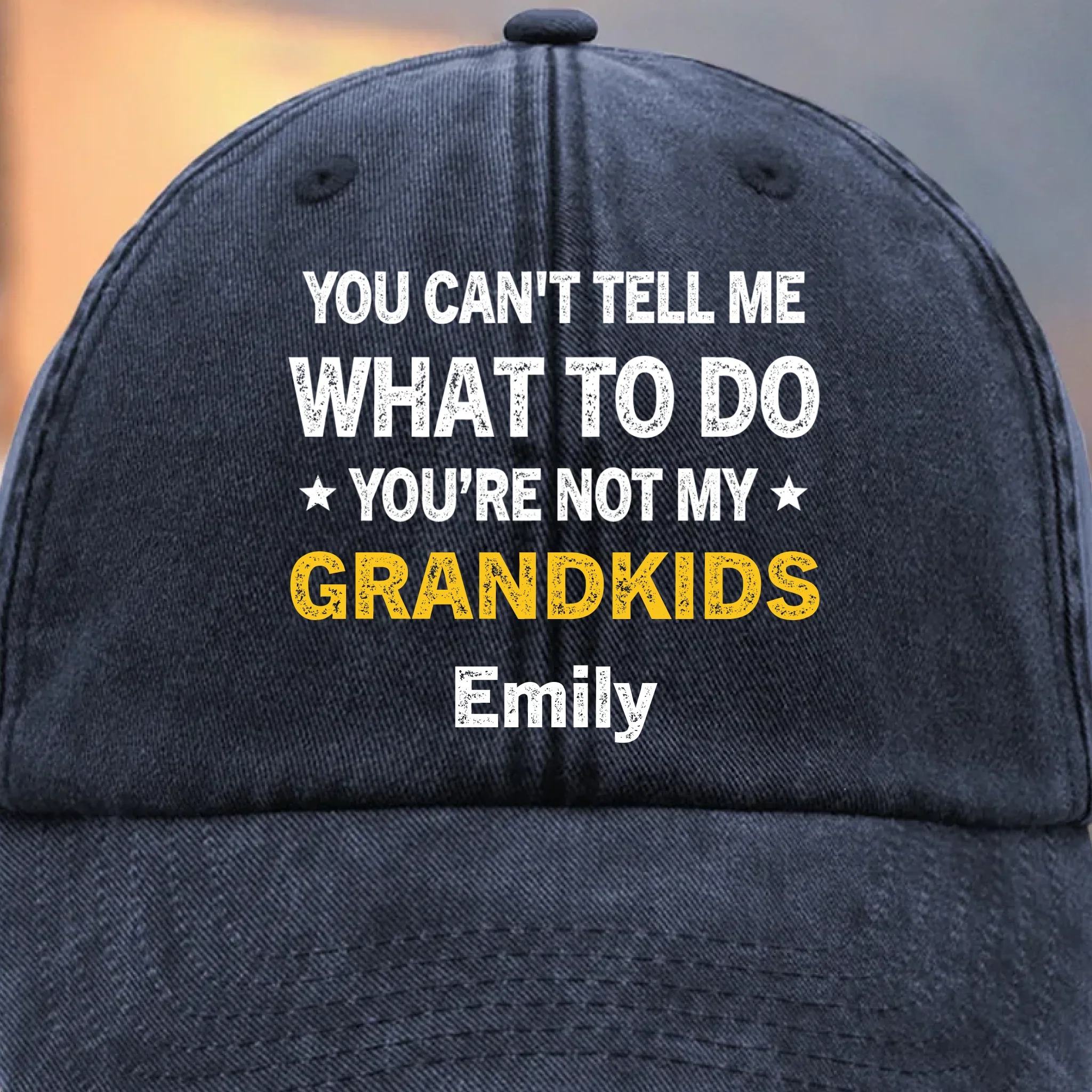 Custom Vintage Washed Denim Baseball Cap - Personalized Birthday Gifts For Dad, Grandpa - Our Days Glow With You - Robaser
