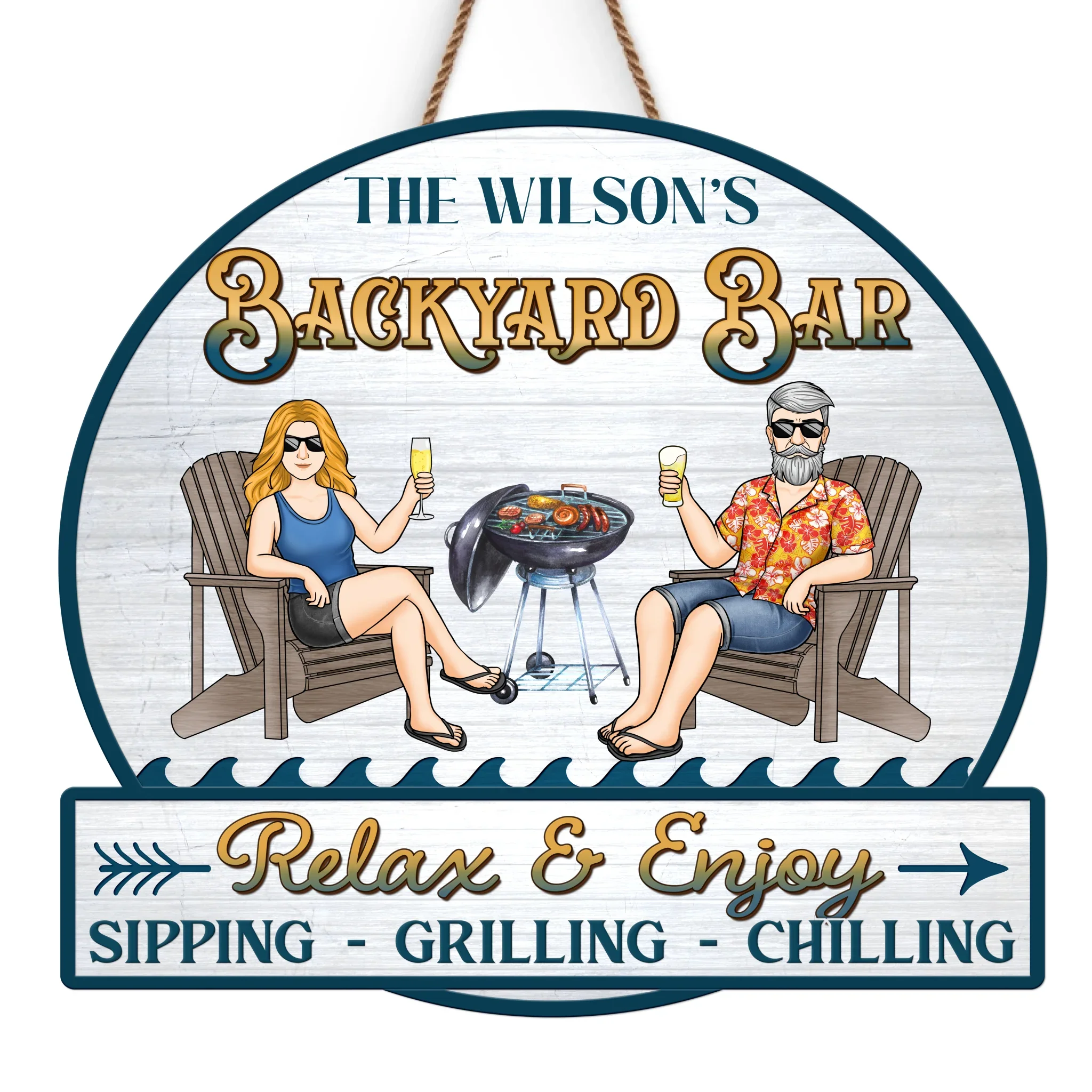 Patio Life Is Best Life - Couple Personalized Custom Shaped Home Decor Wood Sign - Gift For Husband Wife, Anniversary - Robaser