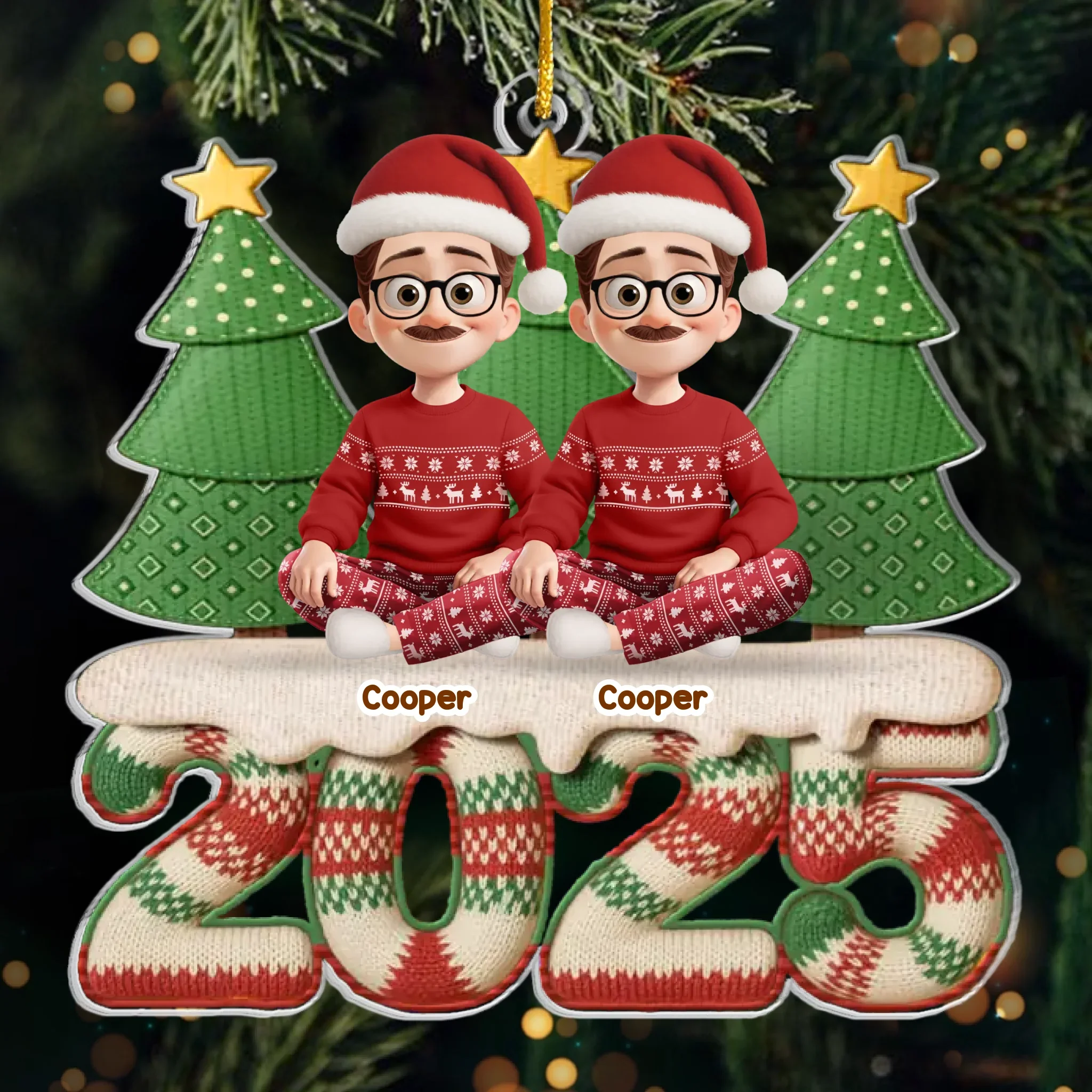 Custom Acrylic Ornament - Personalized Christmas Birthday Gifts For Family, Dog Cat Lovers - A Perfectly Imperfect Family - Robaser