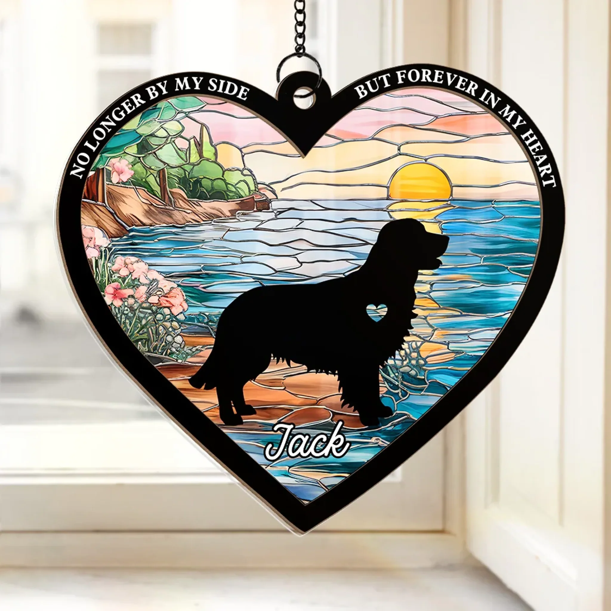 A Dog  s Love, An Everlasting Memory - Memorial Personalized Window Hanging Suncatcher Ornament - Sympathy Gift For Pet Owners, Pet Lovers - Robaser
