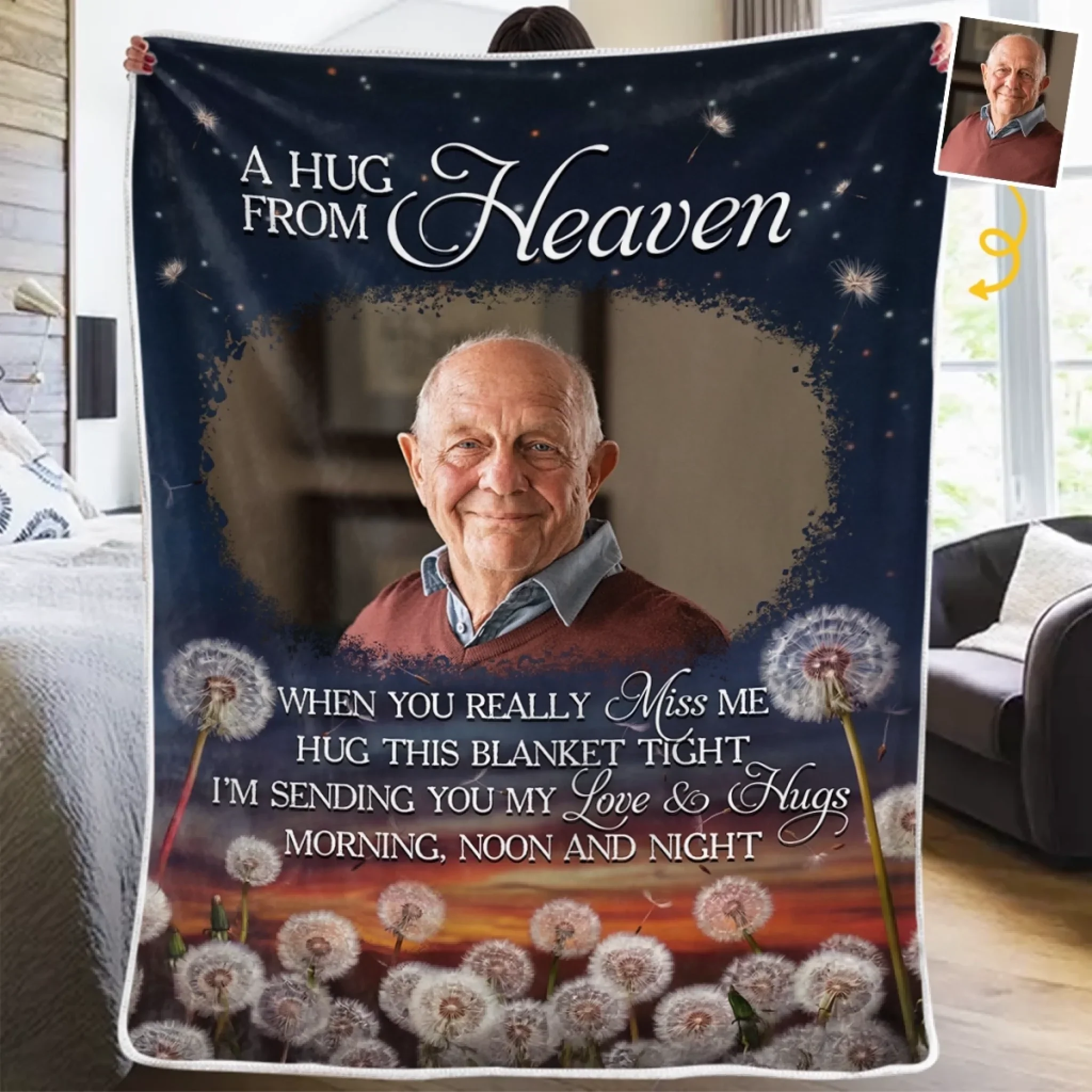 Custom Photo Blanket - Personalized Memorial Sympathy Gifts For Loss Of Mom, Dad - You Live In Every Quiet Miracle - Robaser