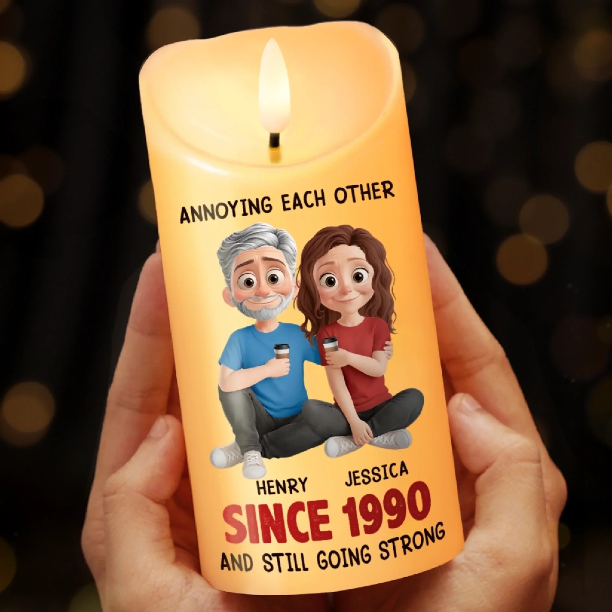 Custom LED Candle - Personalized Anniversary Wedding Gifts For Husband And Wife, Him And Her - We  re Unstoppable Together - Robaser