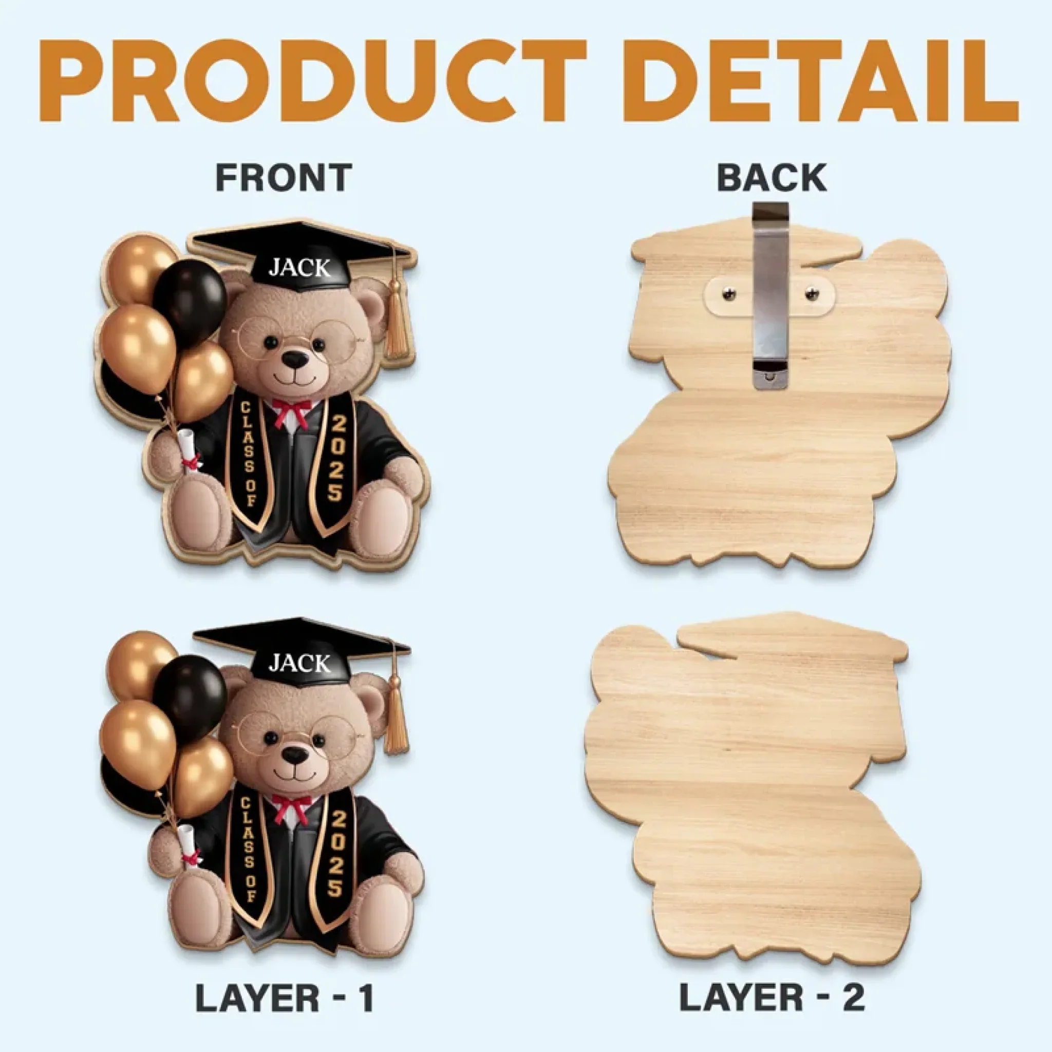 Proudly Graduated And Still Huggable - Family Personalized Custom Car Visor Clip - Graduation Gift For Family Members, Siblings, Brothers, Sisters - Robaser