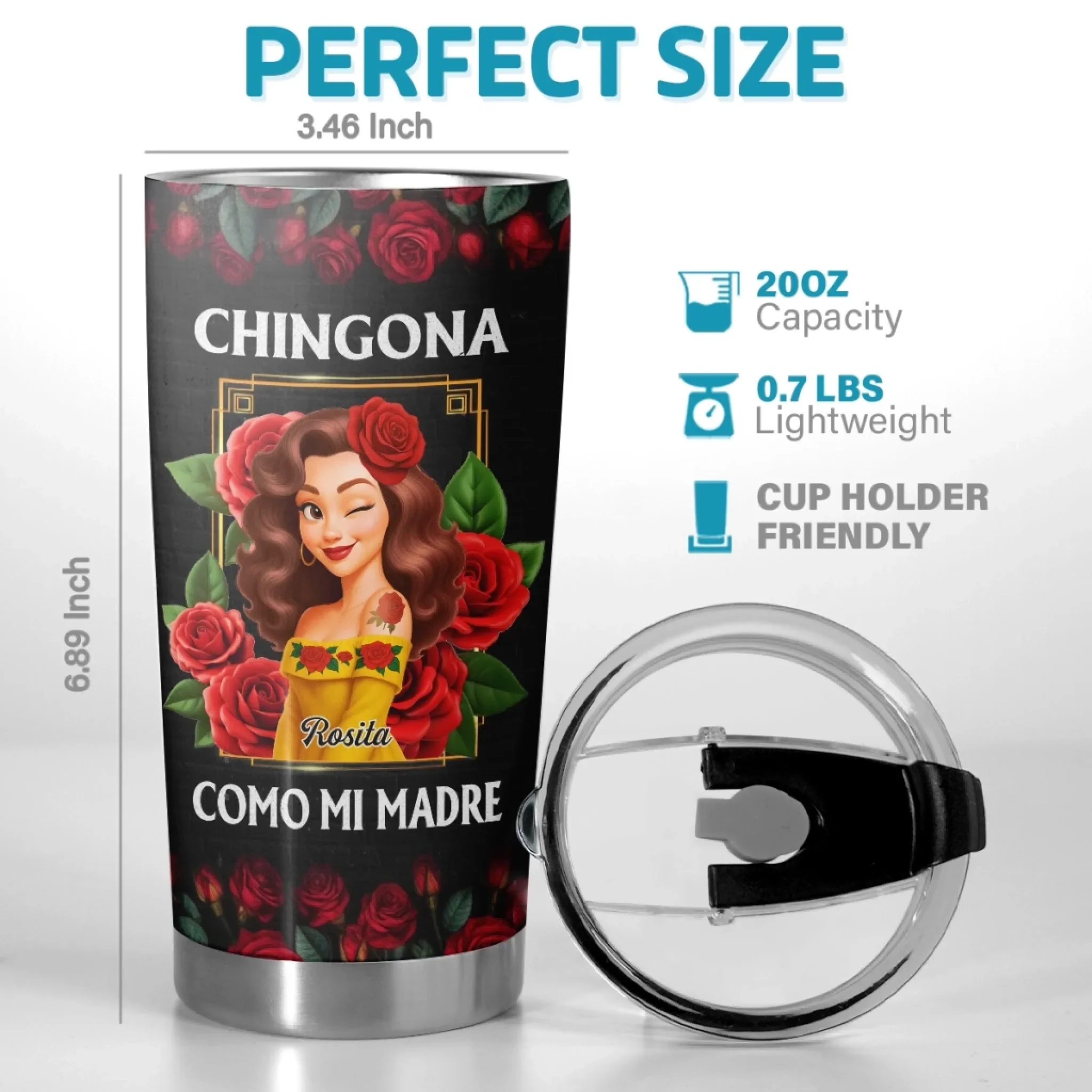 Custom Tumbler - Personalized Hispanic Month Birthday Gifts For Hispanics And Latinos, Women - Strong Like Mi Madre - Robaser