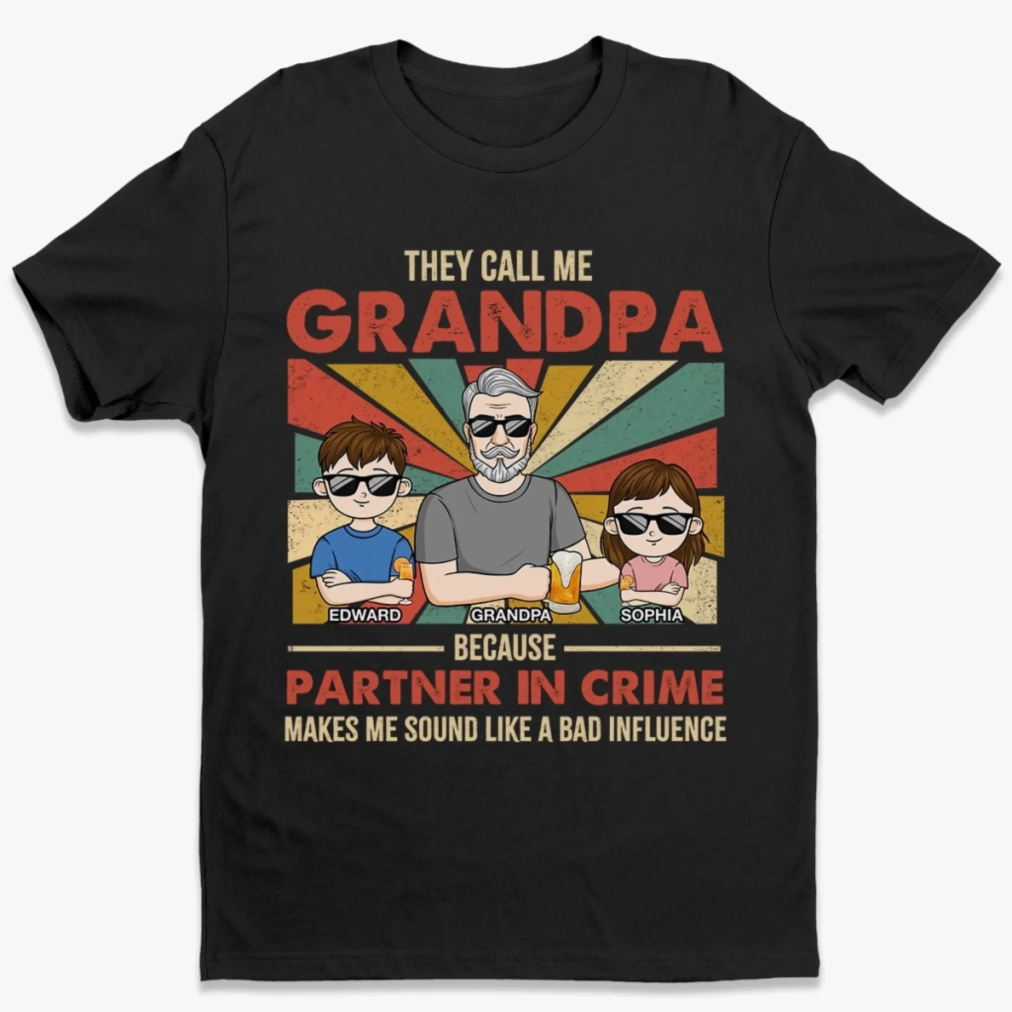 Certified Grandpa Of Chaos - Family Personalized Custom Unisex T-shirt, Premium T-shirt, Hoodie - Father's Day, Gift For Dad, Grandpa - Robaser