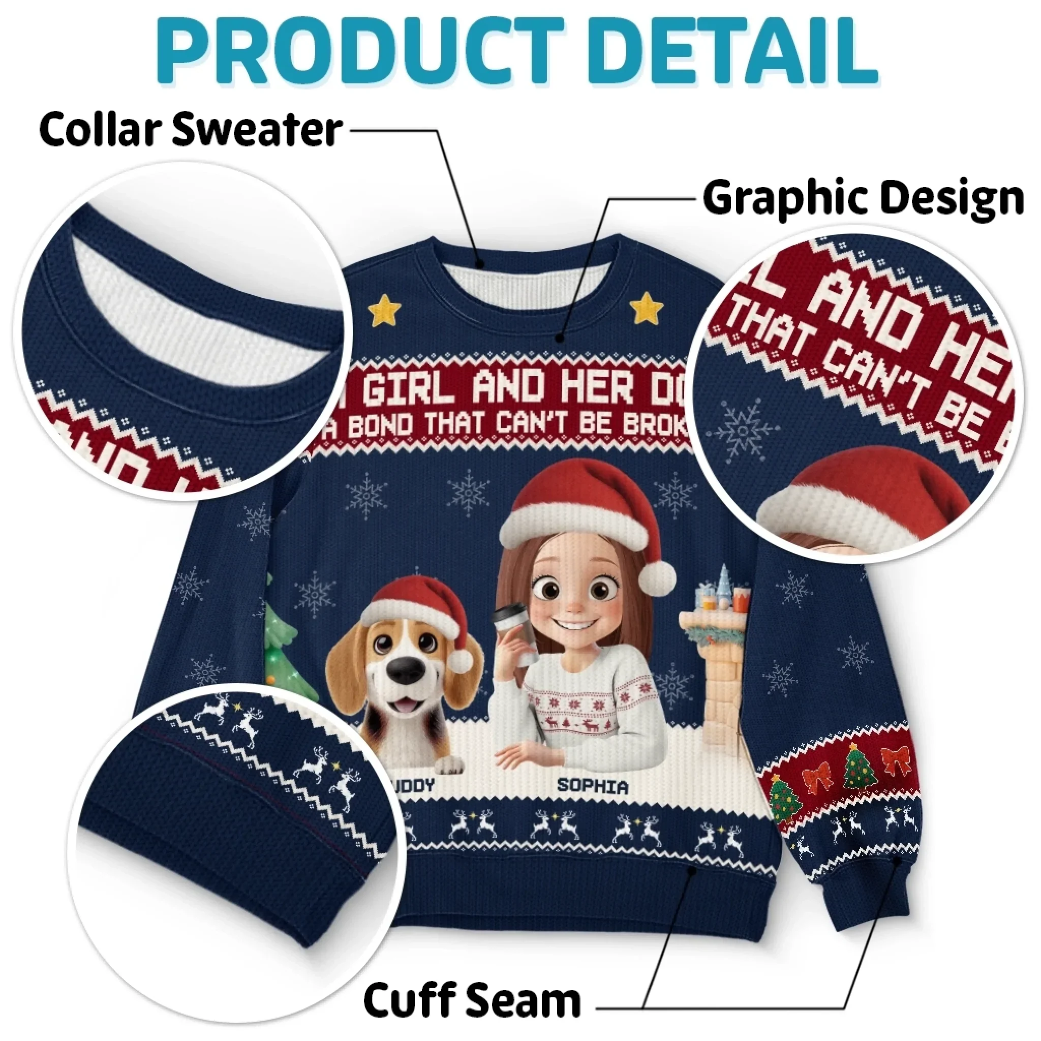 Custom Unisex Ugly Sweatshirt - Personalized  Christmas Birthday Gifts For Dog Cat Lovers, Dog Dad And Mom, Cat Owners - Santa Claws Is Coming - Robaser