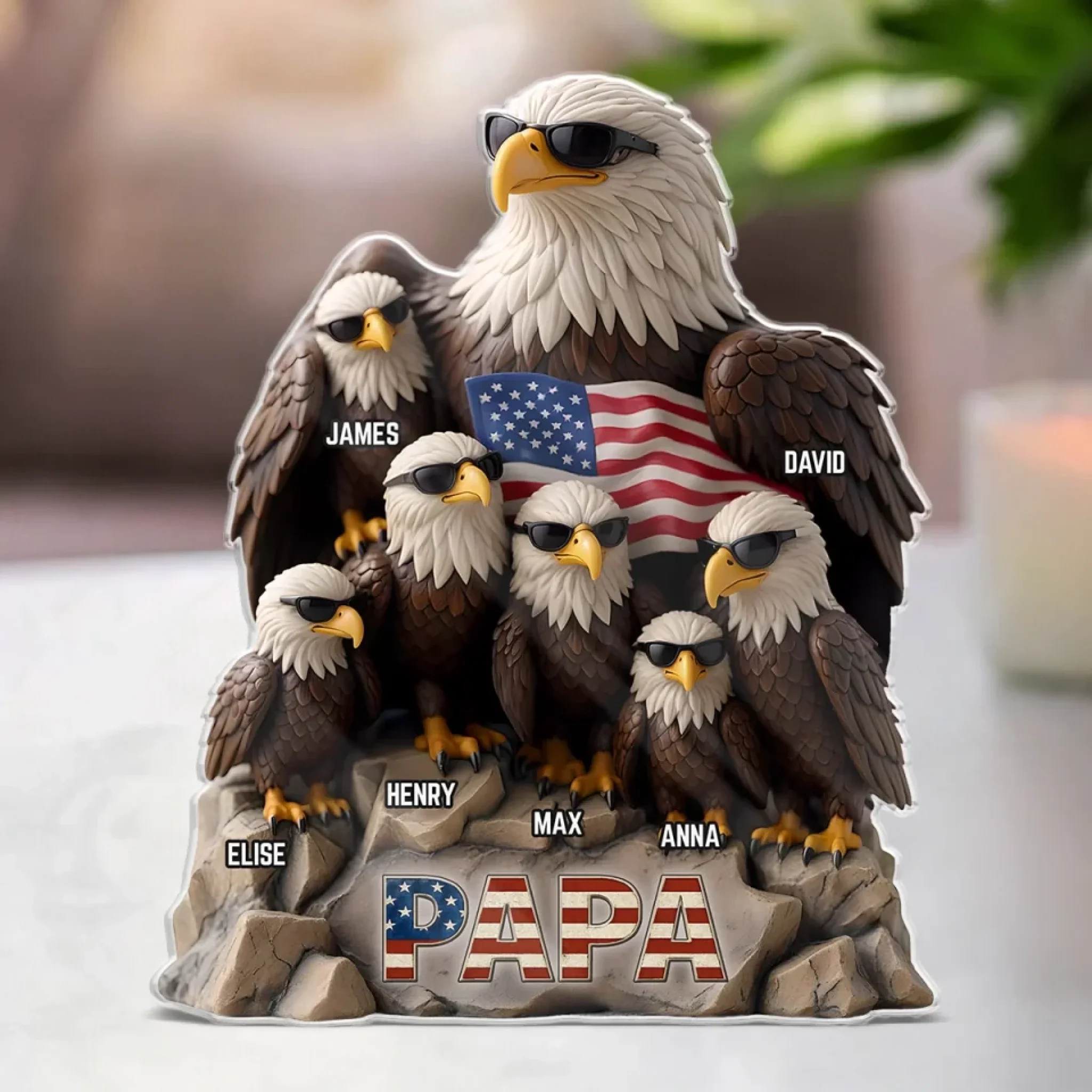 Be Cool And Spead Your Wings - Family Personalized Custom Acrylic Plaque Custom Shape - Father's Day, Gift For Dad, Grandpa - Robaser