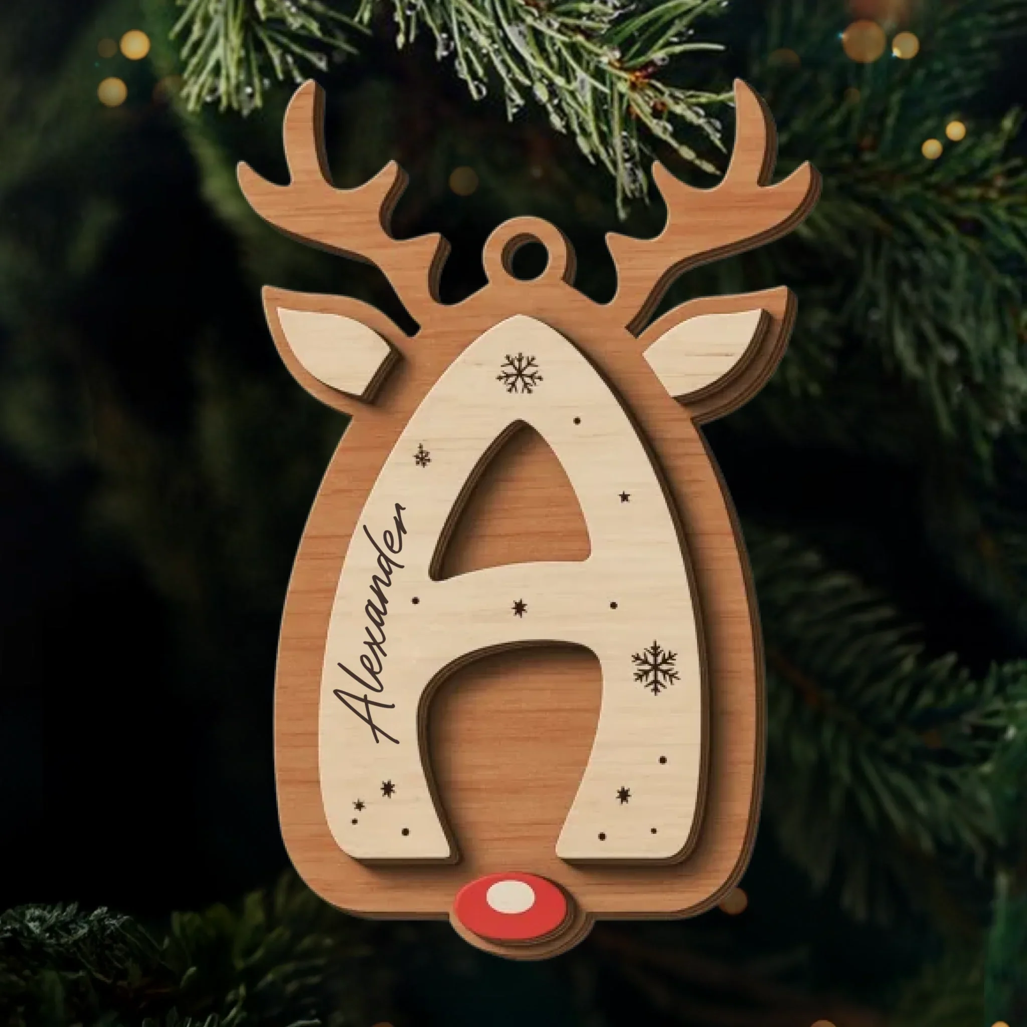 Custom Double Layer Wooden Ornament - Personalized Christmas Birthday Gifts For Mom, Dad, Kids - Letters of Joy Memories of Love - Robaser