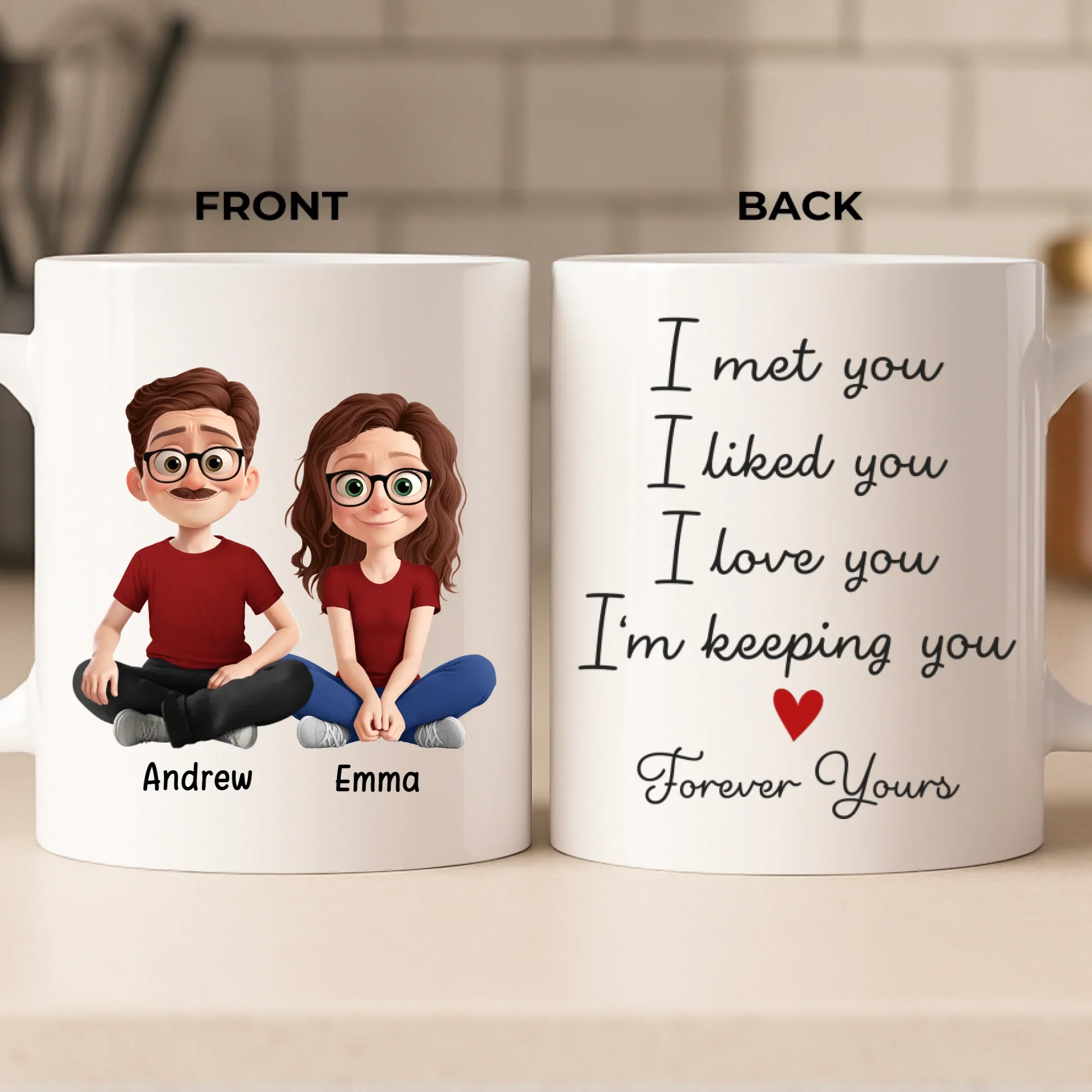 Custom Mug - Personalized Anniversary Christmas Wedding Gifts For Husband And Wife, Him And Her - Our Love, One Sip At A Time - Robaser