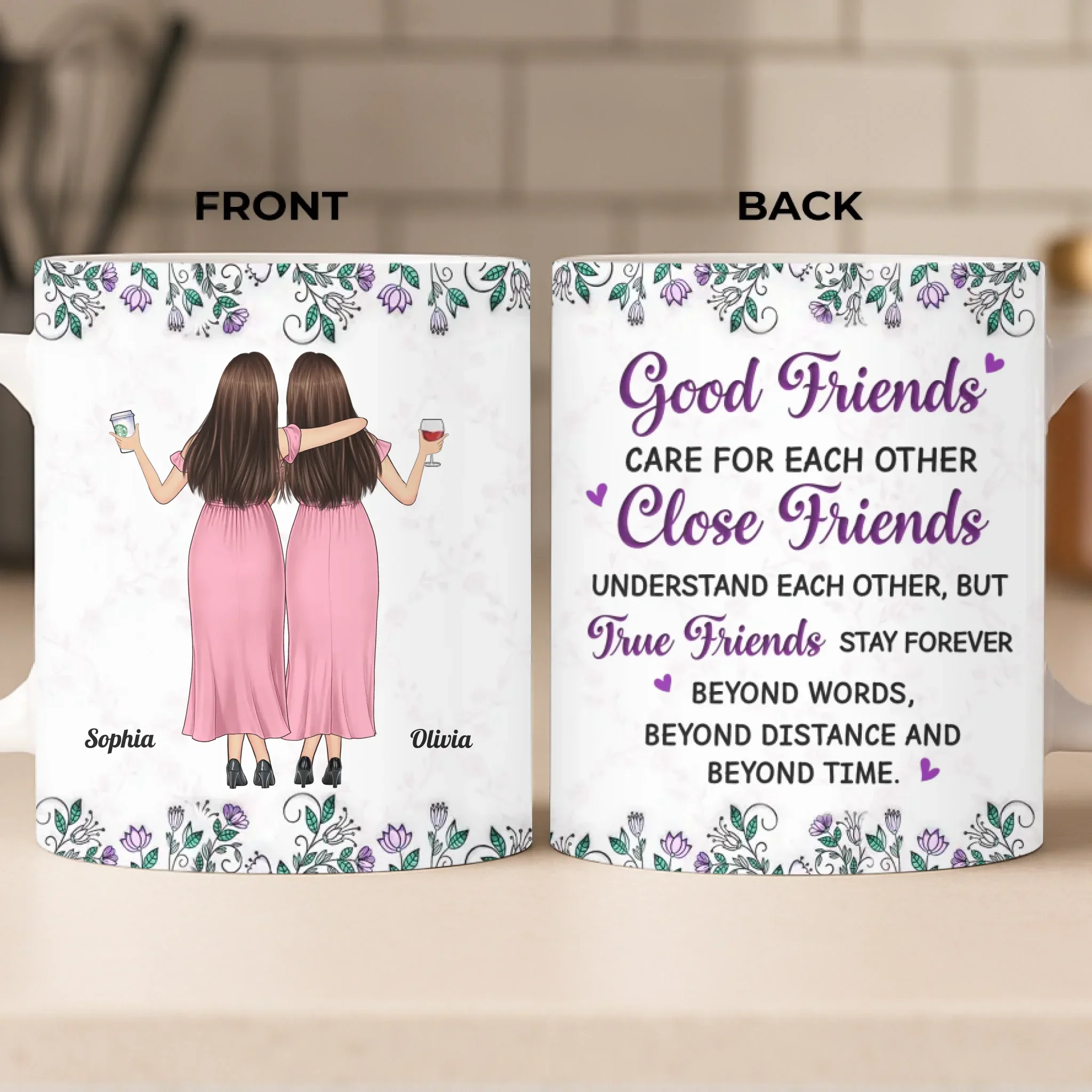 Custom Mug - Personalized Best Friend Birthday Gifts For Women, Besties, Sisters, BFF - Forever My Favorite Chaos Crew - Robaser