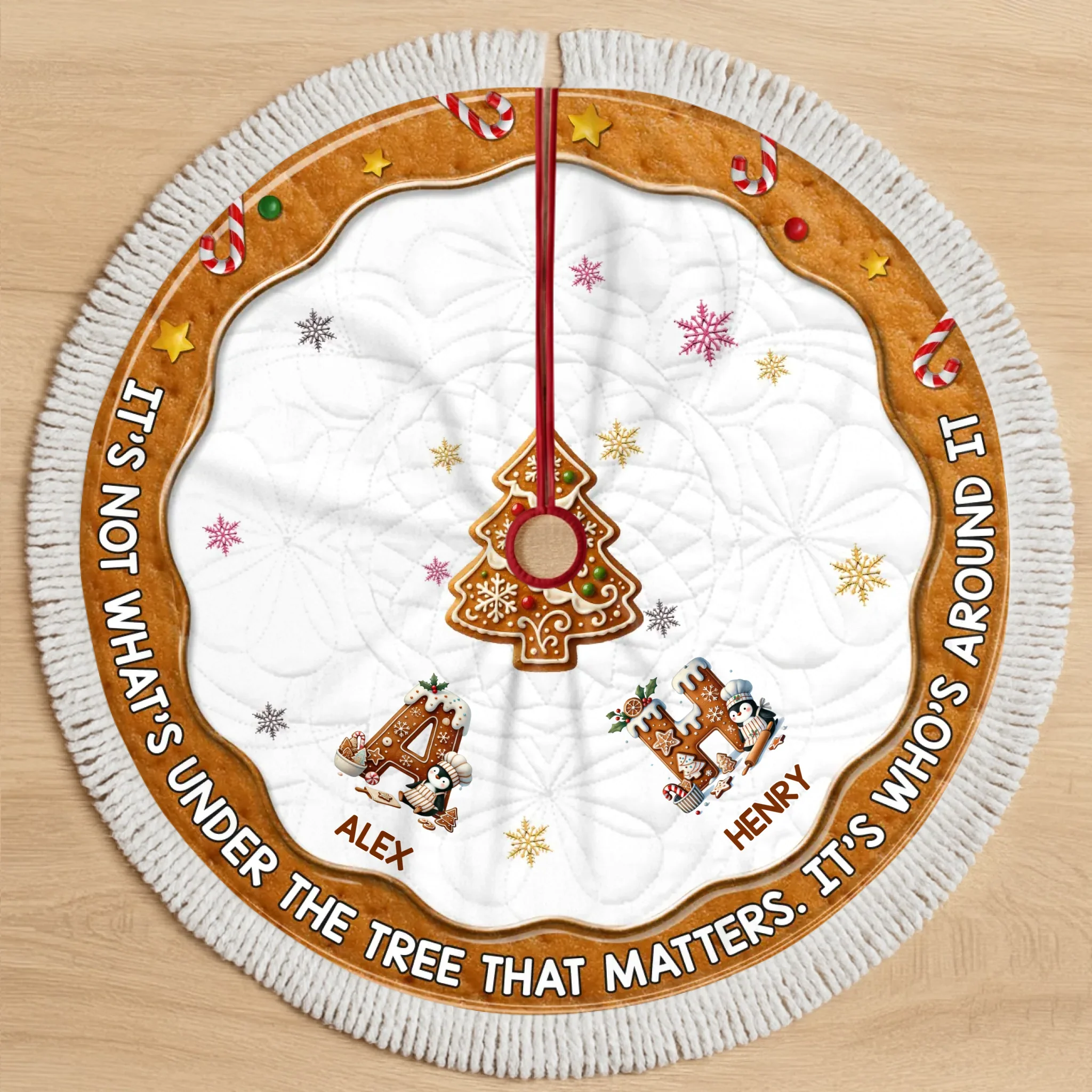 Custom Tree Skirt - Personalized Christmas Birthday Gifts For Mom, Dad, Brother, Sister, Kids - Jingle All The Way Home - Robaser