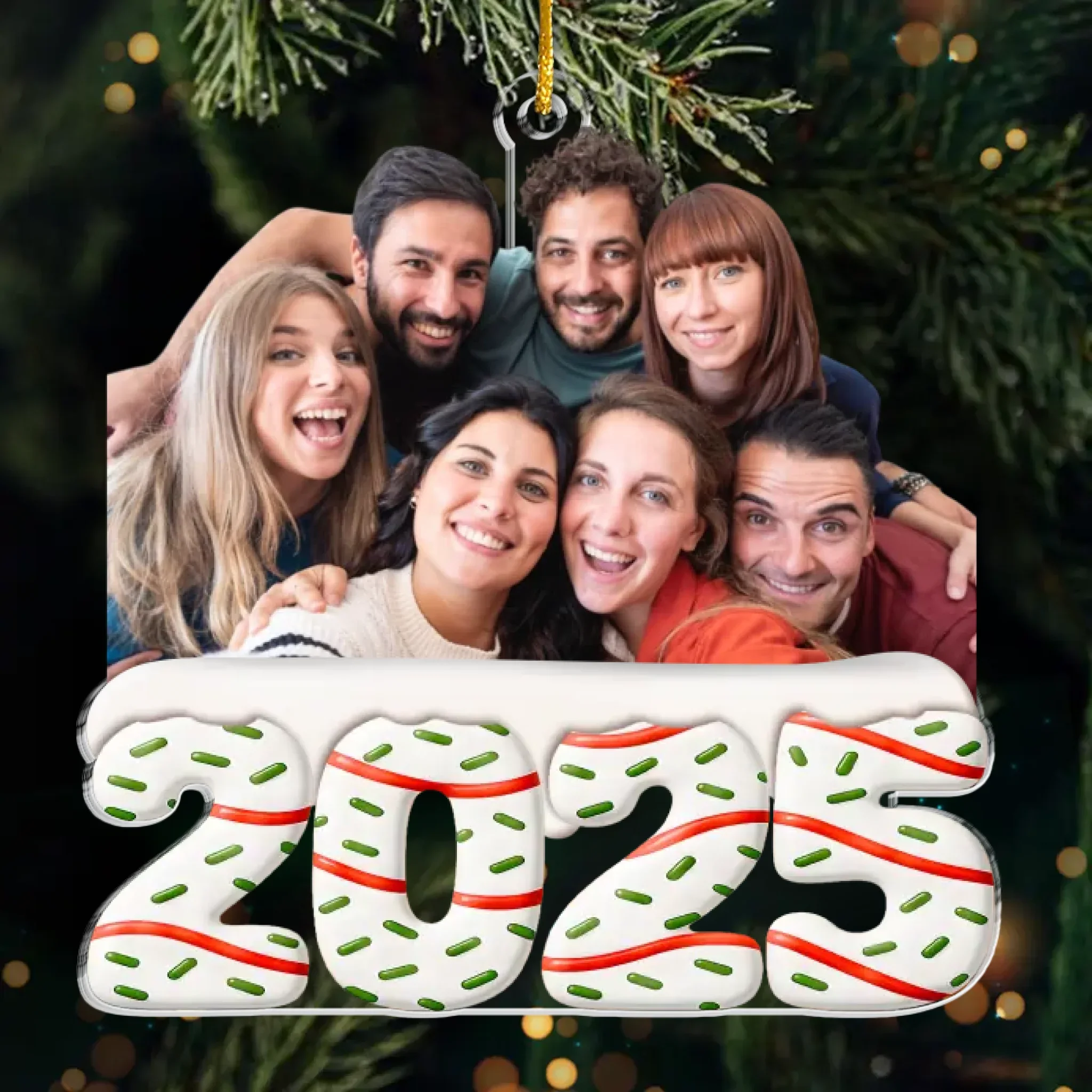 Custom Photo Acrylic Ornament - Personalized  Best Friend Christmas Birthday Gifts For Coworker, Work Bestie, Best Friends, Family - Best Time With Best People - Robaser