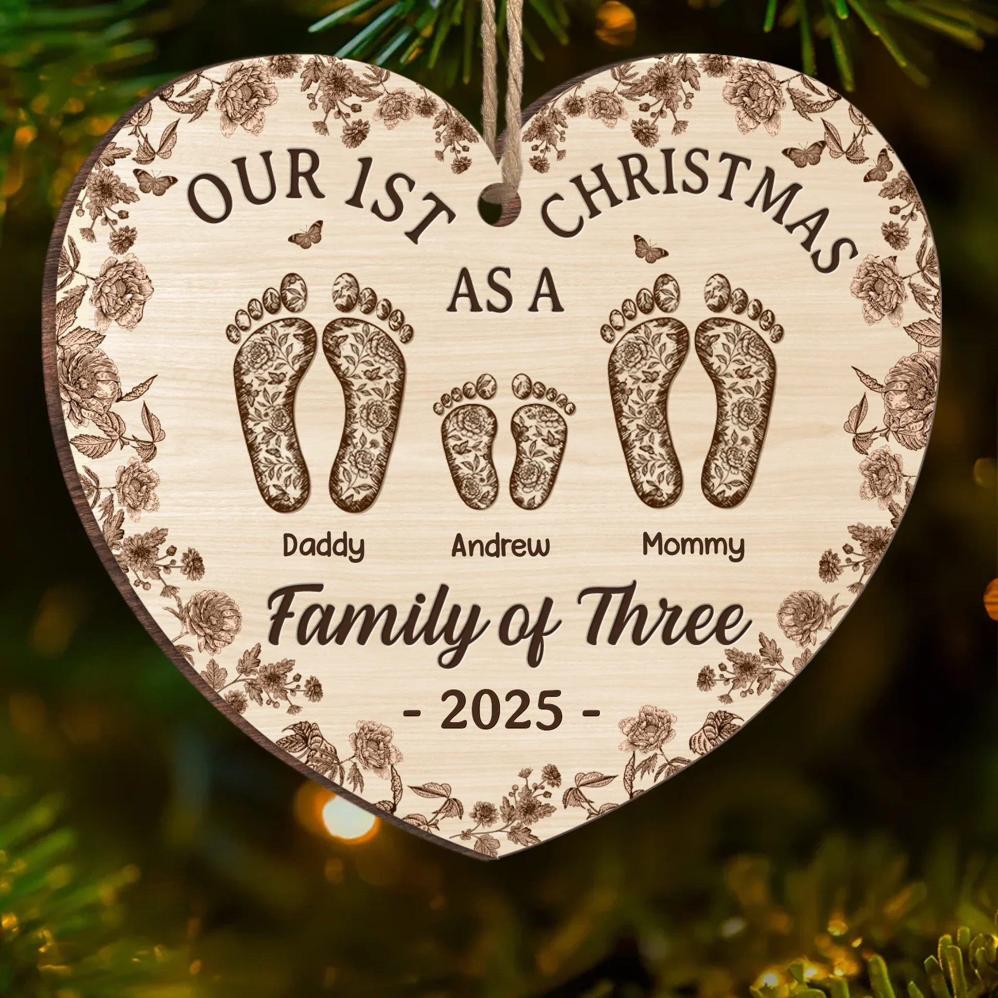 Custom Wood Ornament - Personalized Christmas Birthday Gifts For Mom, Dad, Kids - Home Is Together - Robaser