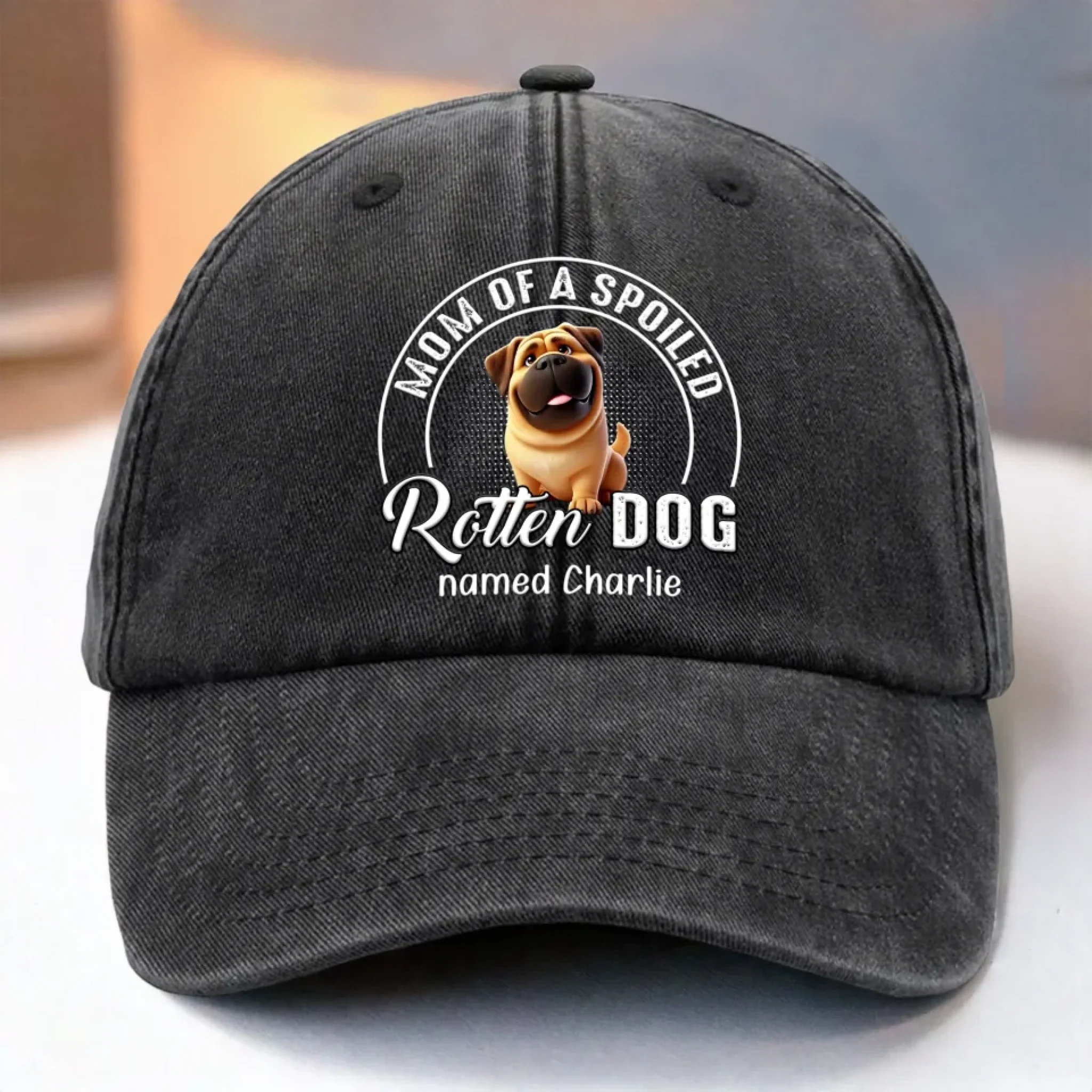 Master Of The Meow & Woof Crew - Dog & Cat Personalized Custom Vintage Washed Denim Baseball Cap - Father's Day, Mother's Day, Gift For Mom, Dad, Pet Owners, Pet Lovers - Robaser