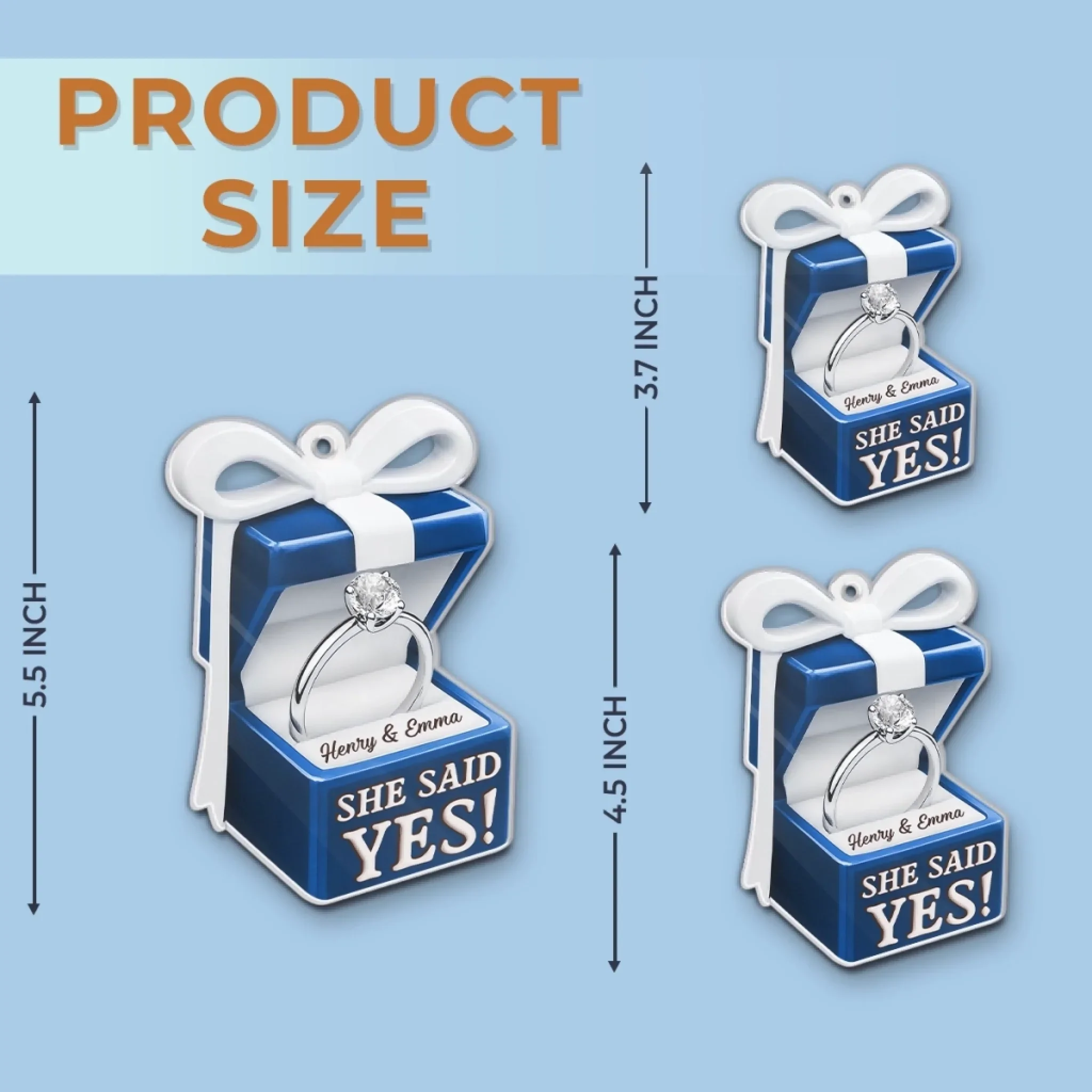 Custom Acrylic Ornament - Personalized Anniversary Christmas Wedding Gifts For Husband And Wife, Him And Her - We  re Getting Married - Robaser