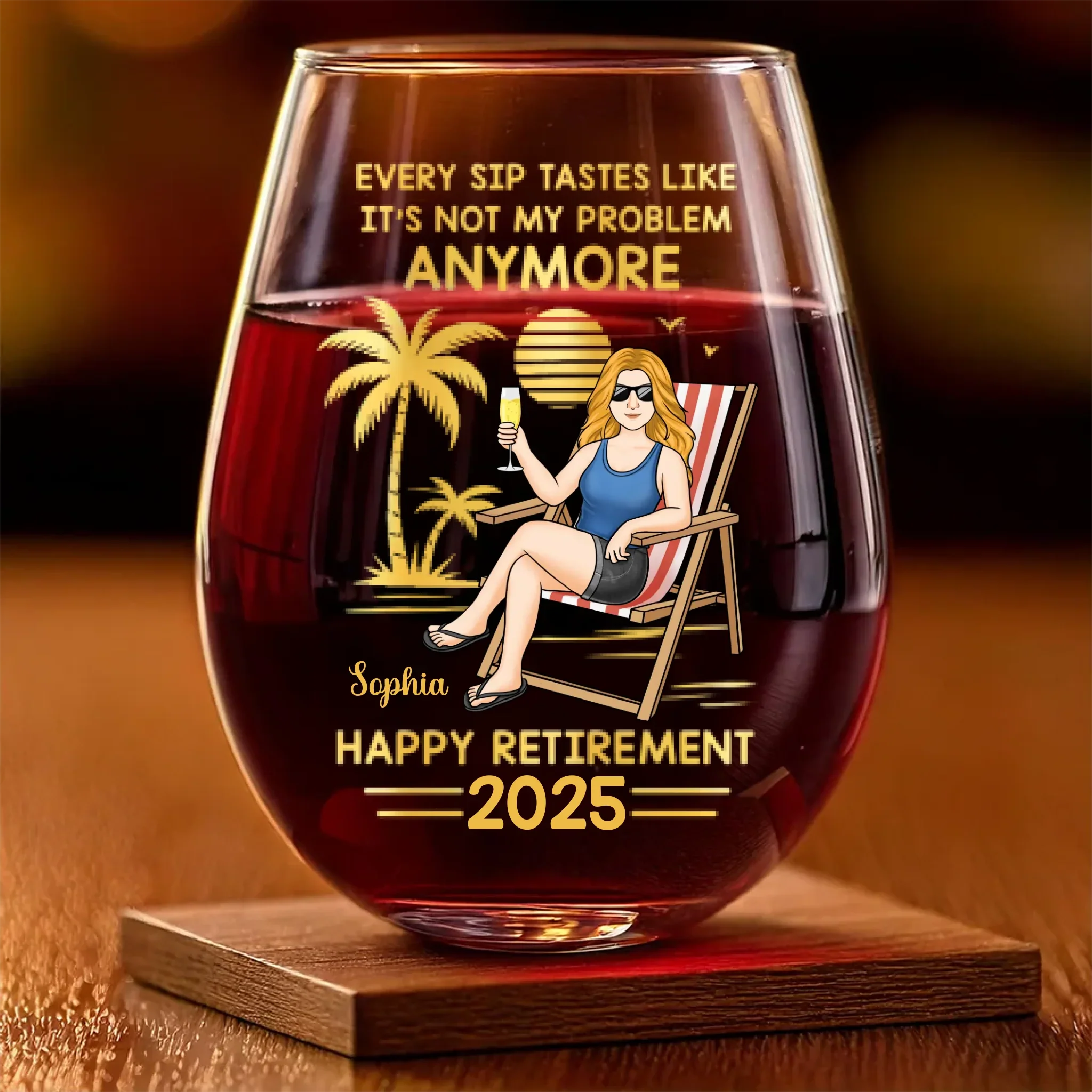 Not My Shift, Not My Problem - Personalized Custom Wine Glass - Appreciation, Retirement Gift For Yourself, Best Friends, Siblings, Family Members, Coworkers - Robaser