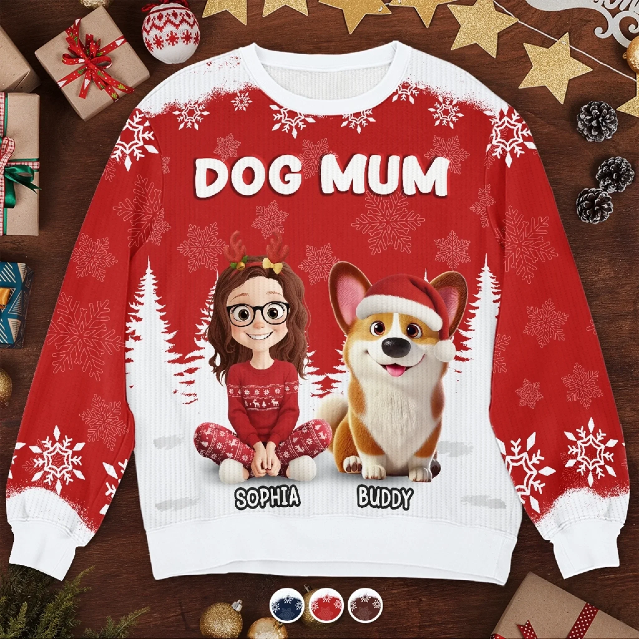 Custom Unisex Ugly Sweatshirt - Personalized  Christmas Birthday Gifts For Dog Lovers, Dog Dad And Mom - Jingle Paws, Jingle All The Way - Robaser