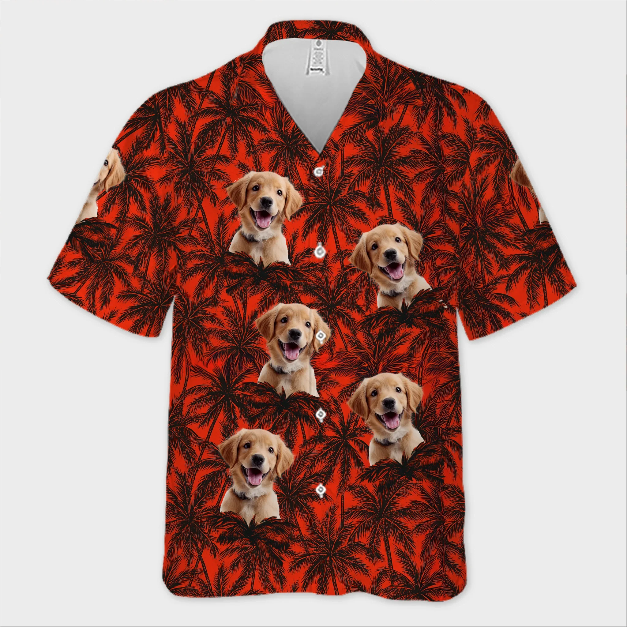 Custom Photo Paws And Palm Trees - Dog & Cat Personalized Custom Unisex Tropical Hawaiian Aloha Shirt - Summer Vacation Gift, Gift For Pet Owners, Pet Lovers - Robaser