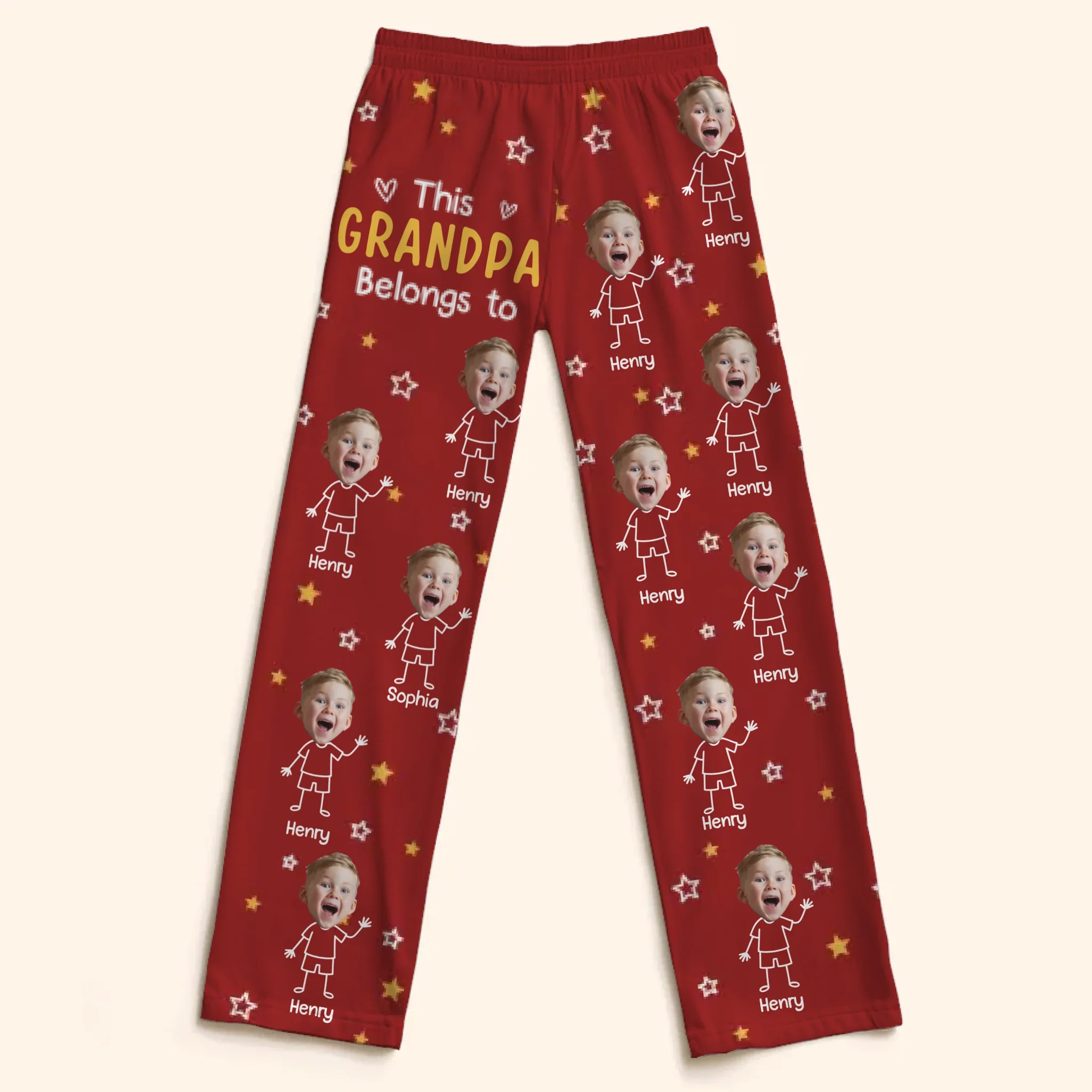 Custom Photo Pajama Pants - Personalized Christmas Birthday Gifts For Grandpa, Grandma - These Faces Are My Greatest Hits - Robaser