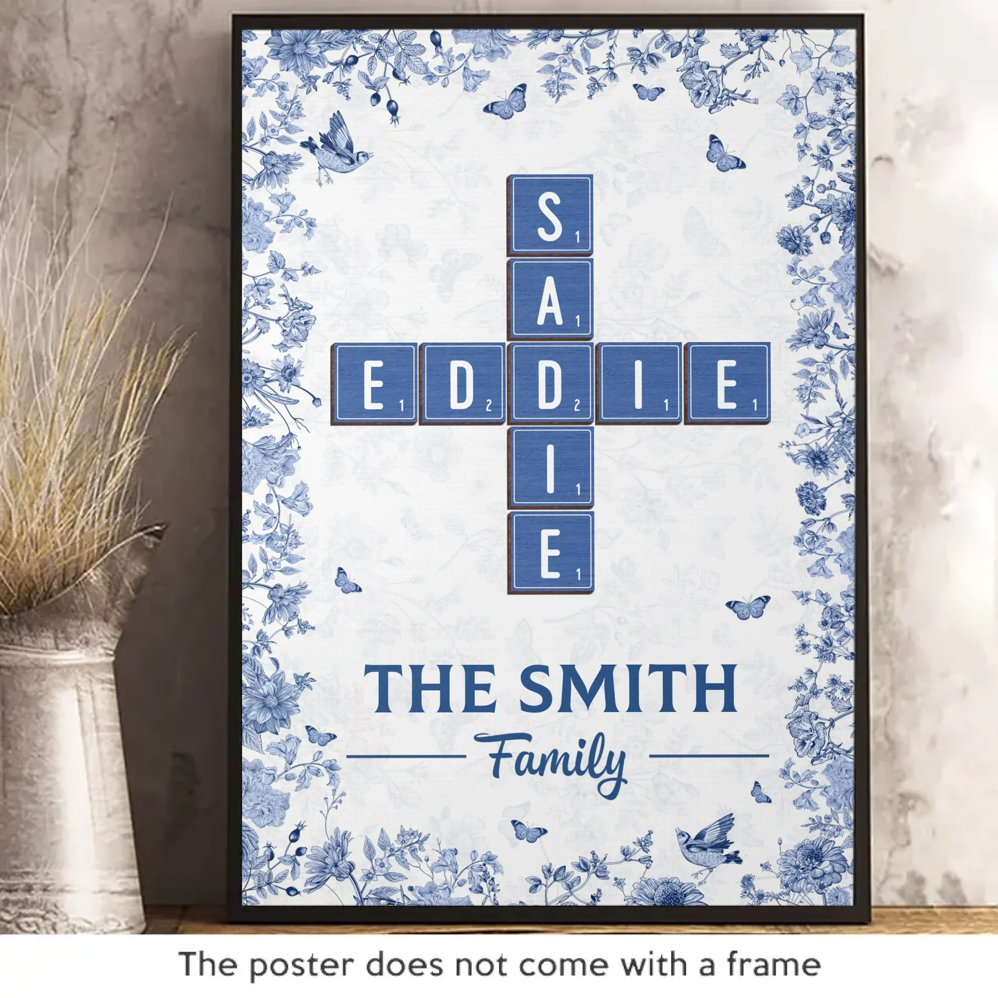 Custom Scrabble Vertical Poster - Personalized Birthday Gifts For Mom, Dad, Brother, Sister, Kids - Joy Grows When We Are One - Robaser