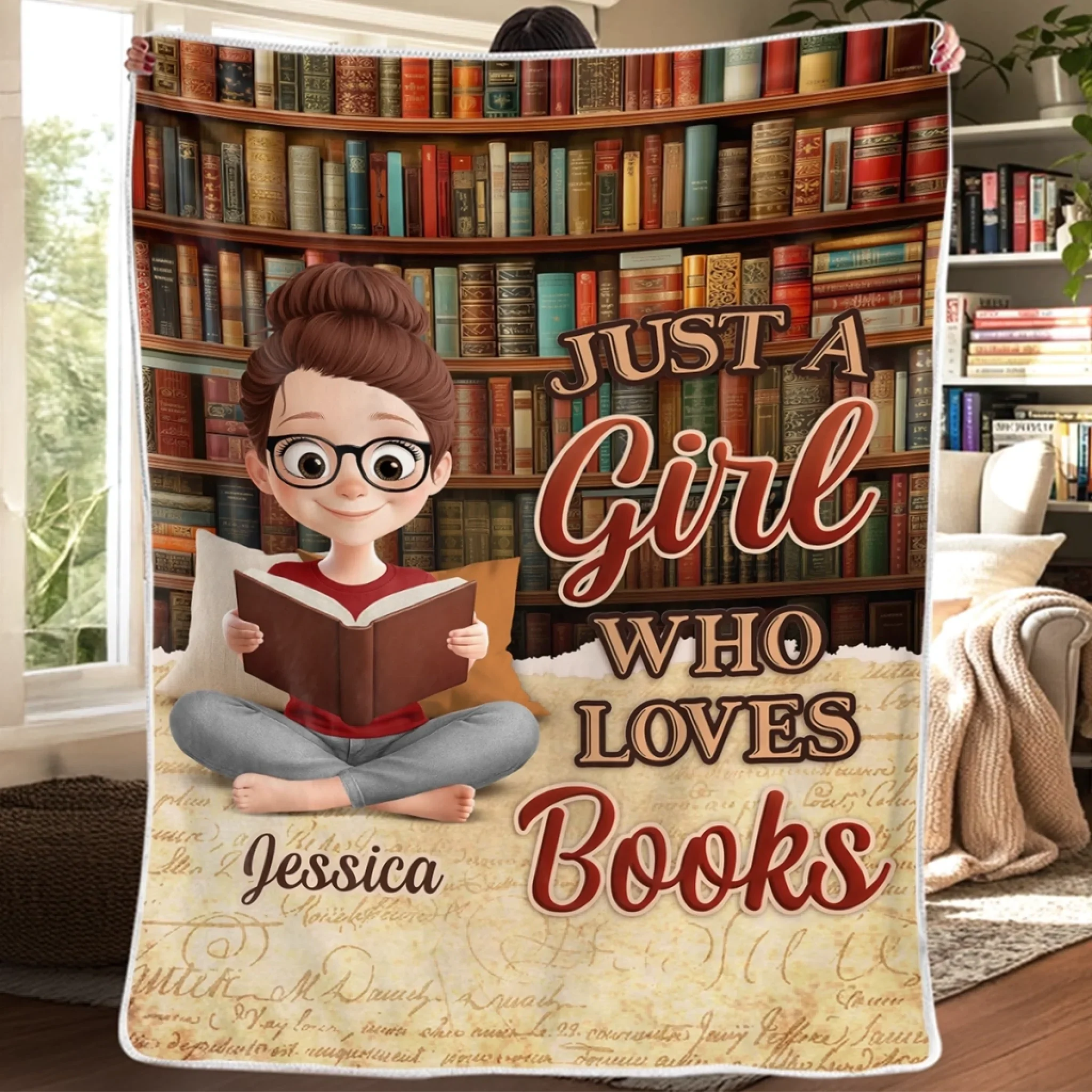 Custom Blanket - Personalized Bookish Gifts For Book Lovers, Bookworms, Readers - Book Blanket Bliss - Robaser