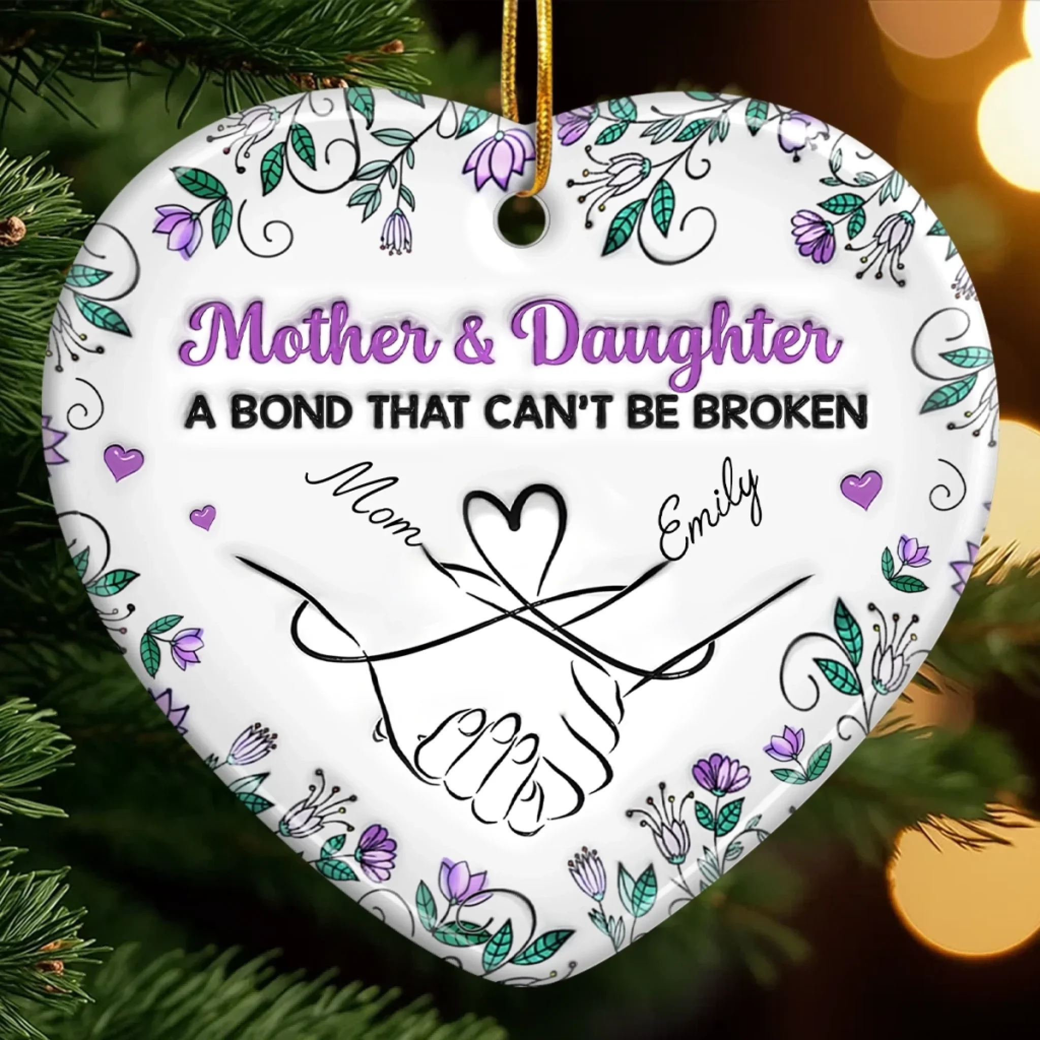 Custom Ceramic Ornament - Personalized Birthday Gifts For Mom, Daughter - Always My Daughter, Forever My Friend - Robaser