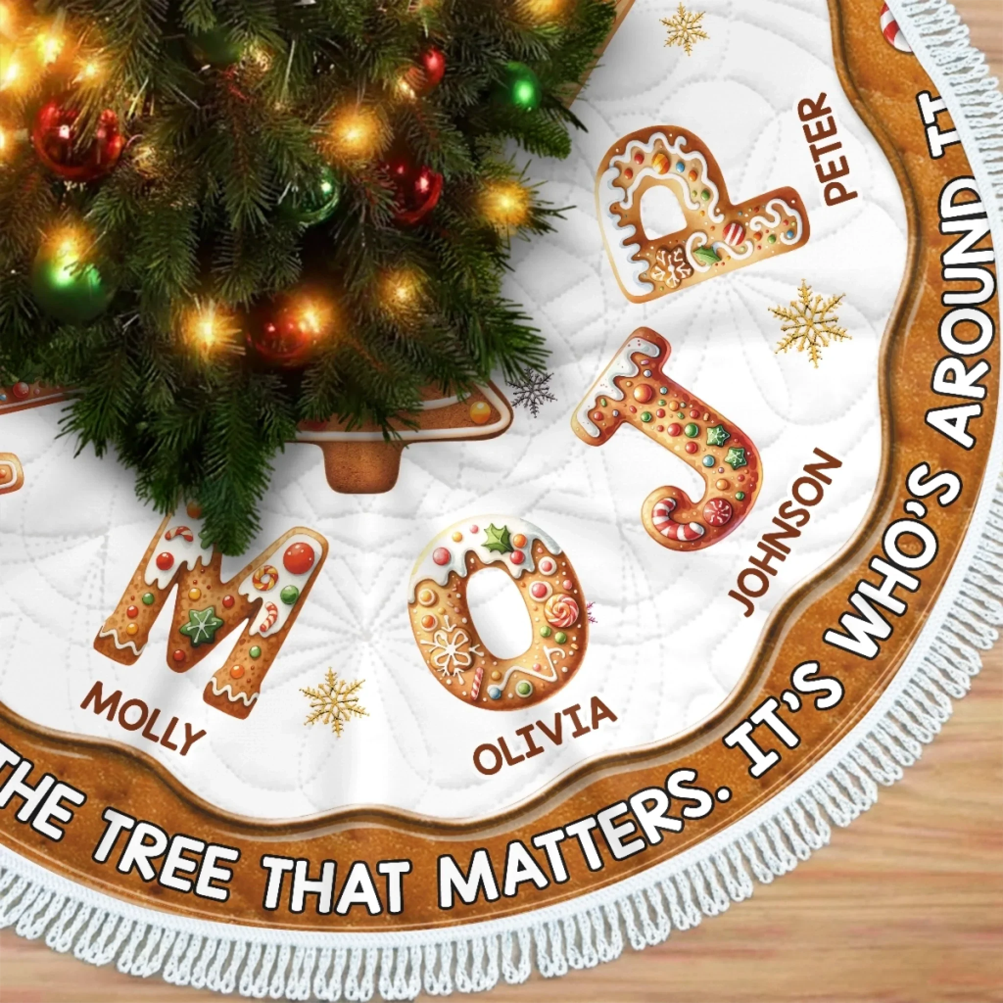 Custom Tree Skirt - Personalized Christmas Birthday Gifts For Mom, Dad, Brother, Sister, Kids - Merry Moments Start Here - Robaser