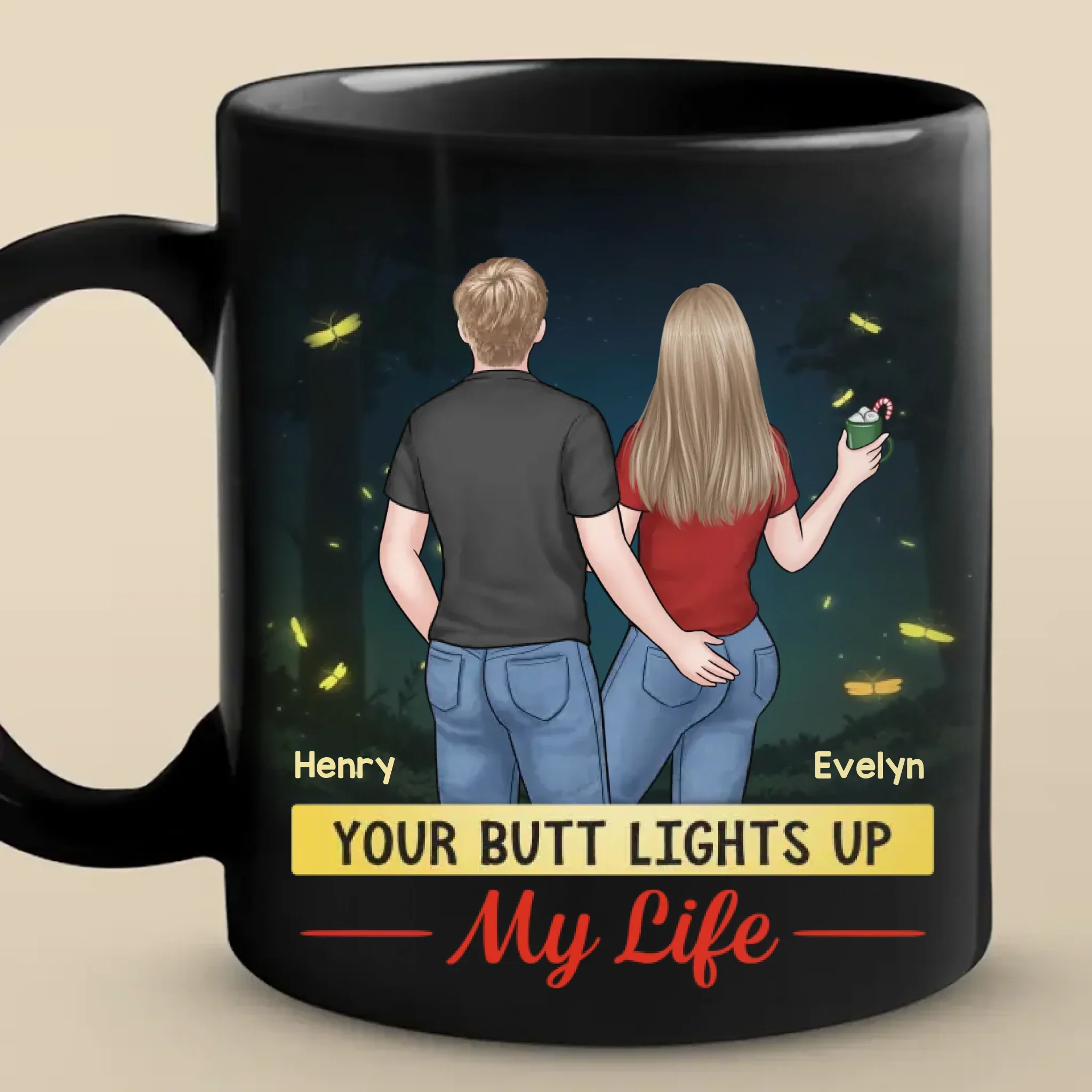 Custom Black Mug - Personalized Anniversary Wedding Gifts For Husband And Wife, Him And Her - Endless Journeys, One Heart - Robaser