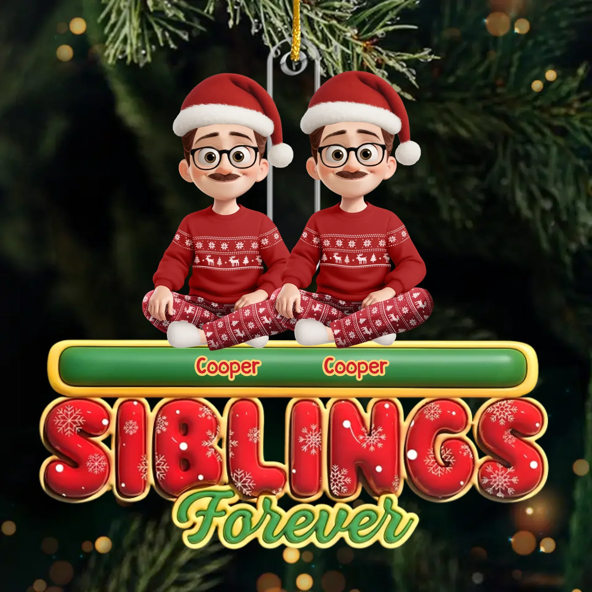 Custom Acrylic Ornament - Personalized Best Friend Christmas Birthday Gifts For Women, Besties, Sisters, BFF - Together We Shine All Season - Robaser